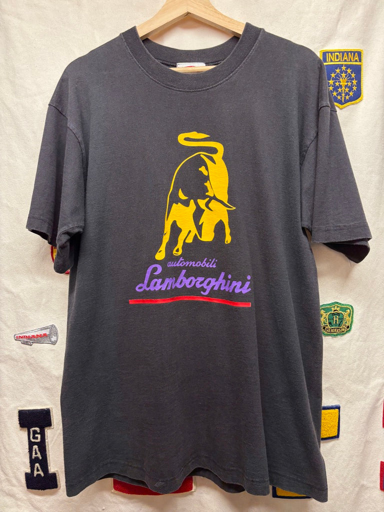 Vtg Lamborghini Raging Bull Logo T-Shirt: L