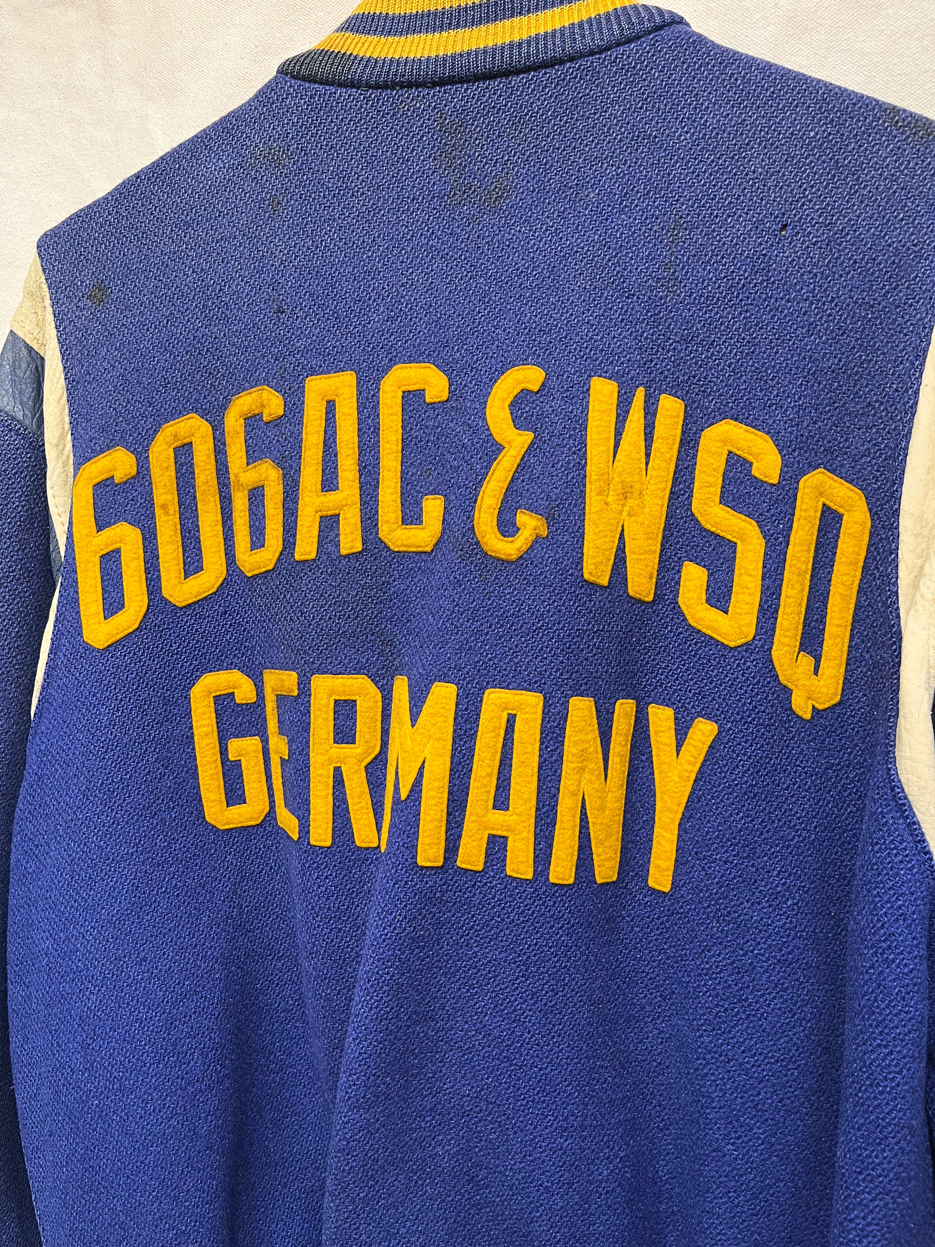 True Vintage 1960's Air Force 606AC & WSQ Germany Military Wool Bomber Letter Jacket: