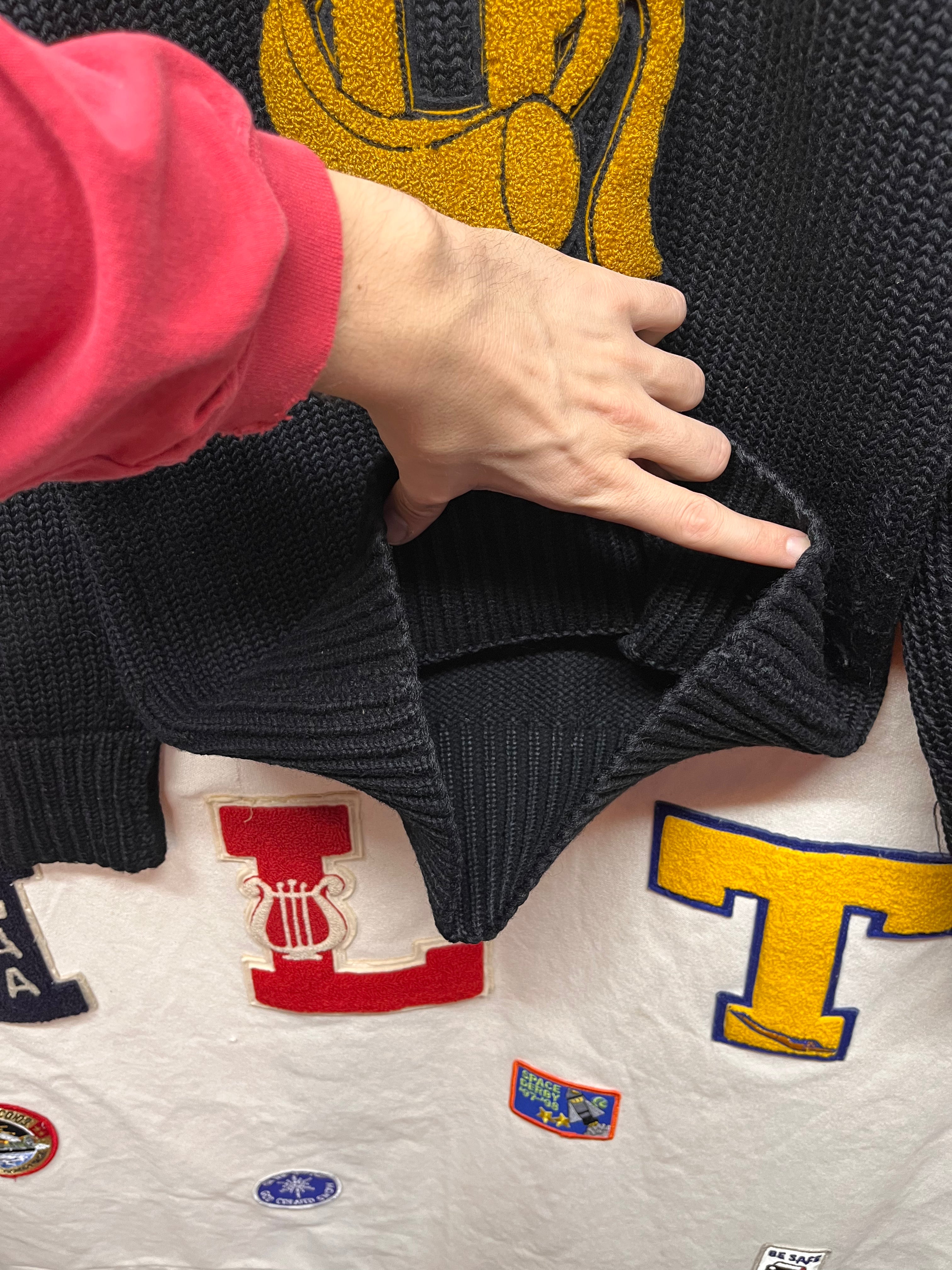 Vintage Little Rock Central Arkansas High School Letter Lowe & Campbell 1930's Wool Knit Sweater: 36