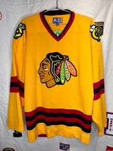 Load image into Gallery viewer, Vintage Chicago Blackhawks Rare Yellow Starter NHL Hockey Jersey: Large
