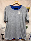 Vintage Mayo Spruce USA Reversible Grey/Blue Ringer 80's T-Shirt: XL