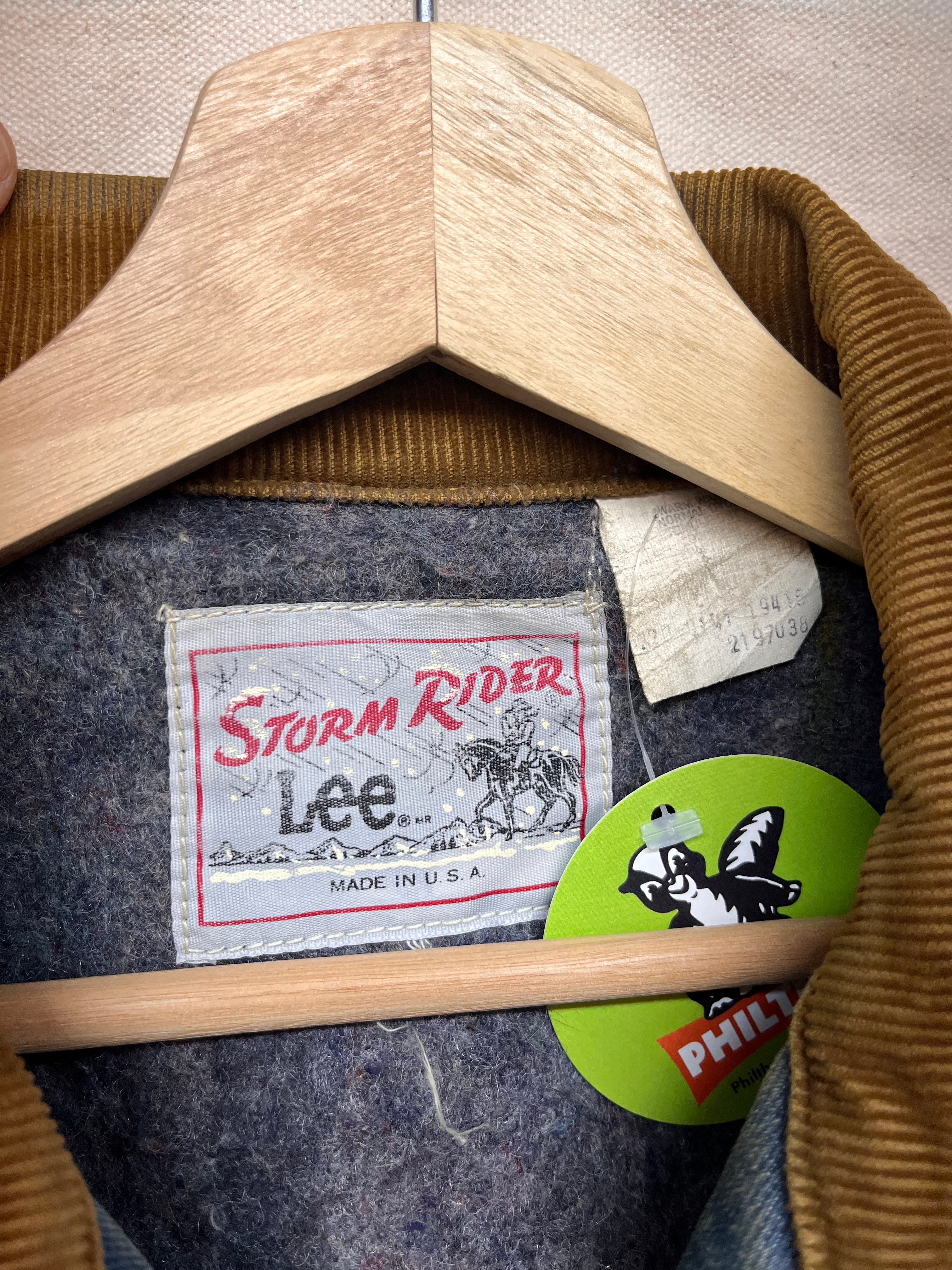 Vintage Lee Stormrider 70's Union Blanket Lined Denim Trucker Jacket: XL