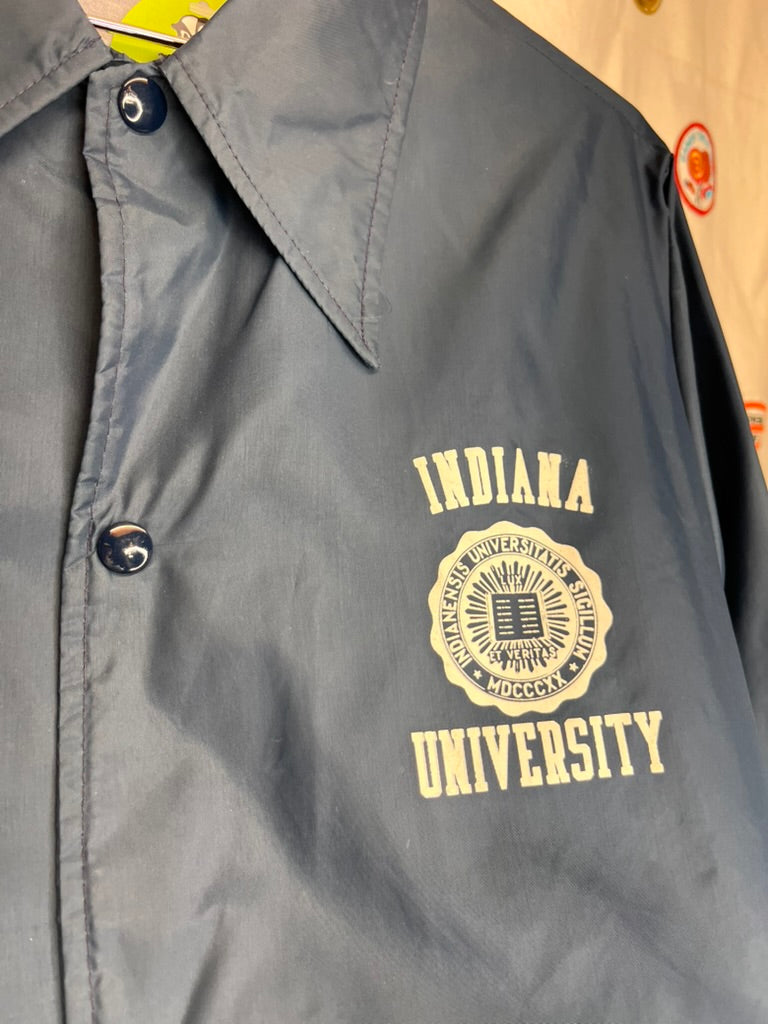 Vintage Indiana University Crest 80's Blue Coaches Snap Jacket: Medium
