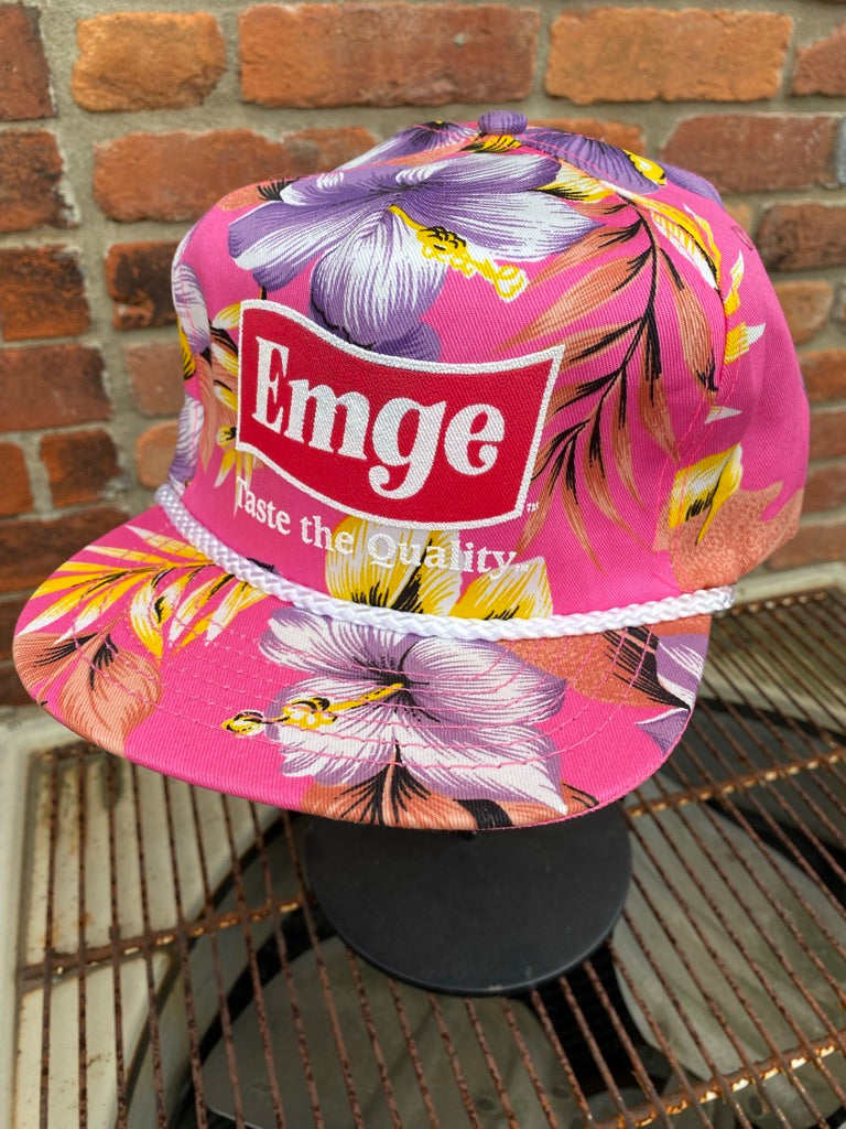 Vintage Floral Emge Meats Snapback Hat.