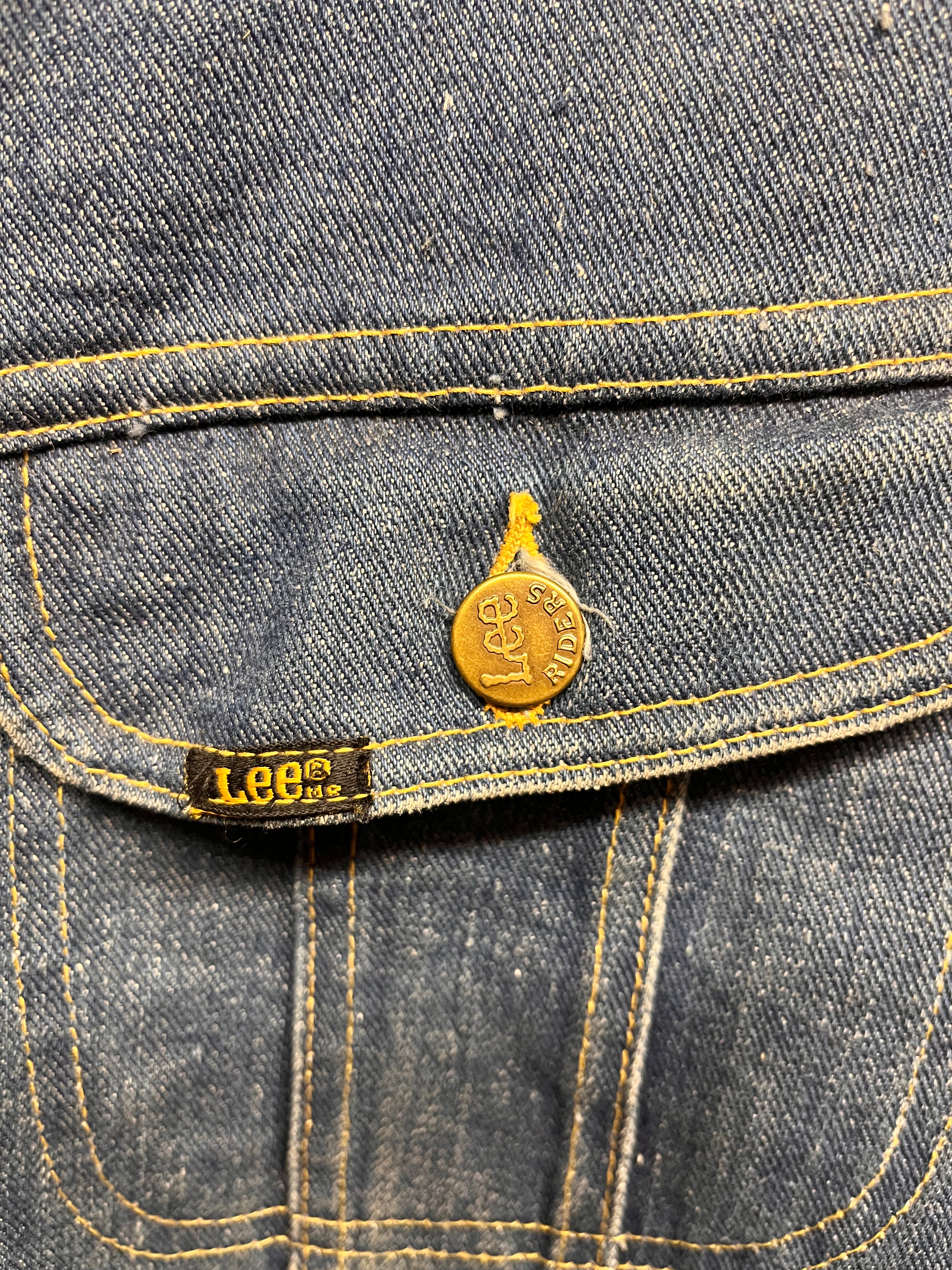 Vintage Lee Stormrider 70's Union Blanket Lined Denim Trucker Jacket: XL