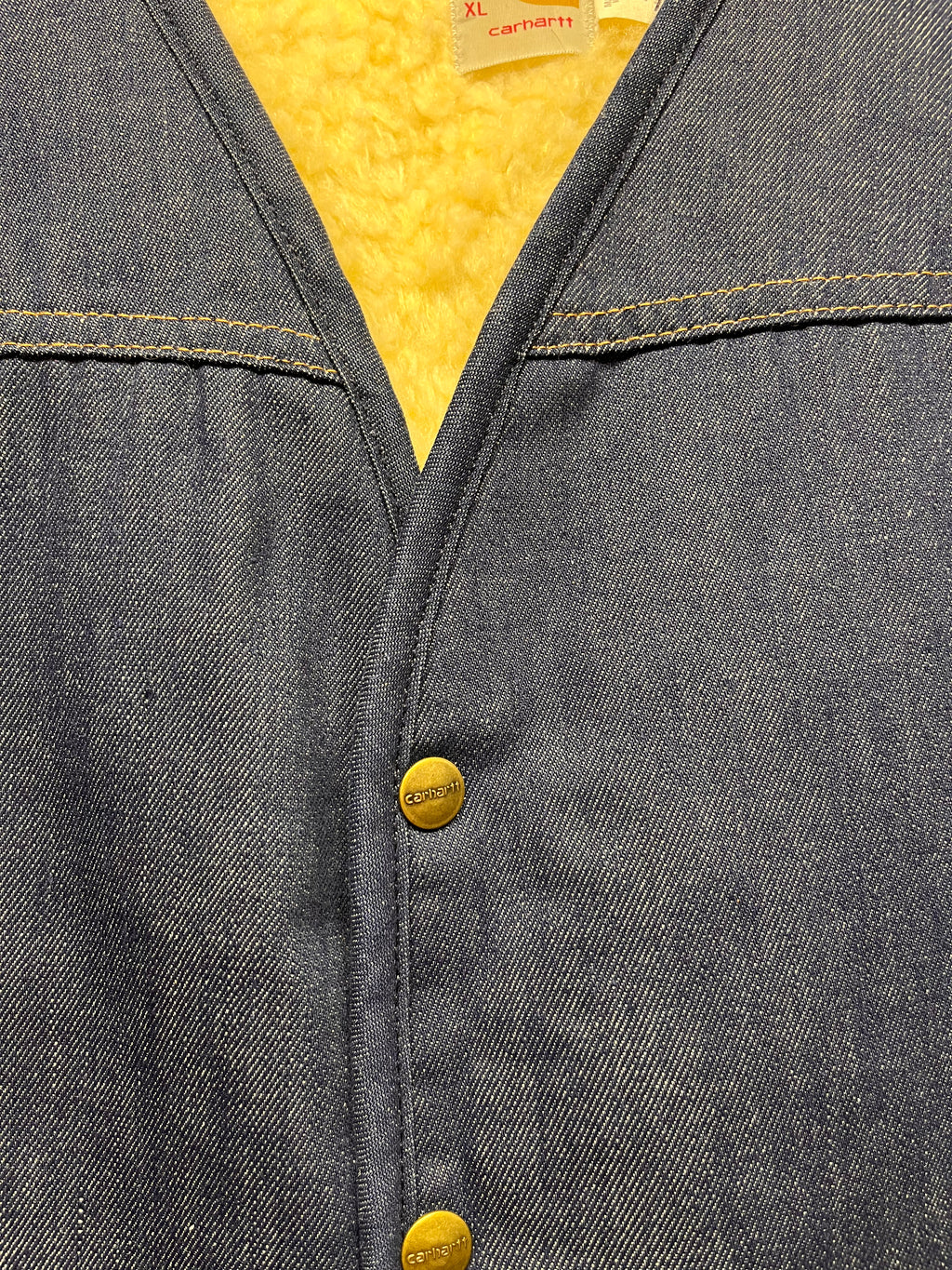Vintage Carhartt 70's Sherpa Lined Denim Vest: XL
