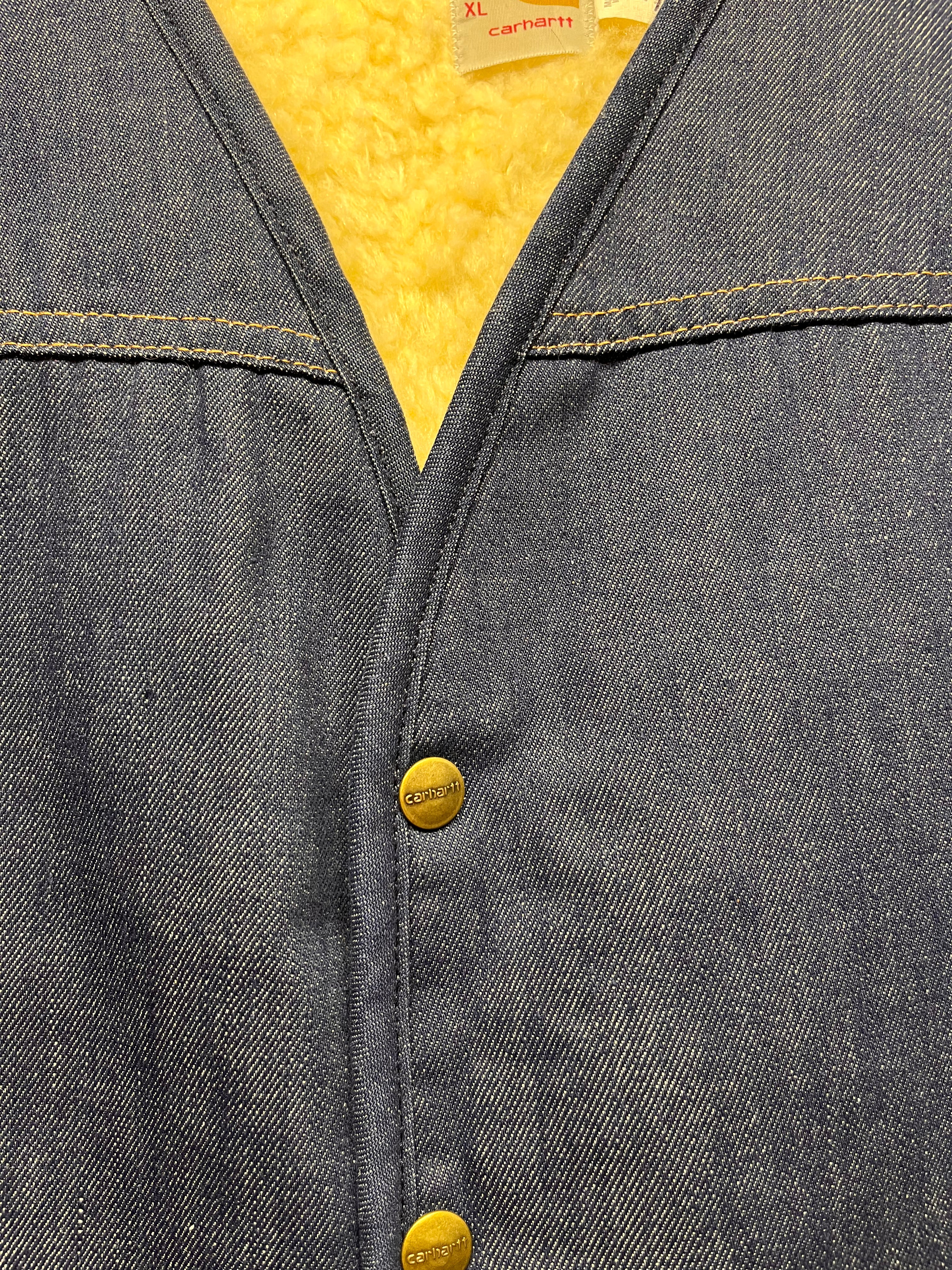 Vintage Carhartt 70's Sherpa Lined Denim Vest: XL