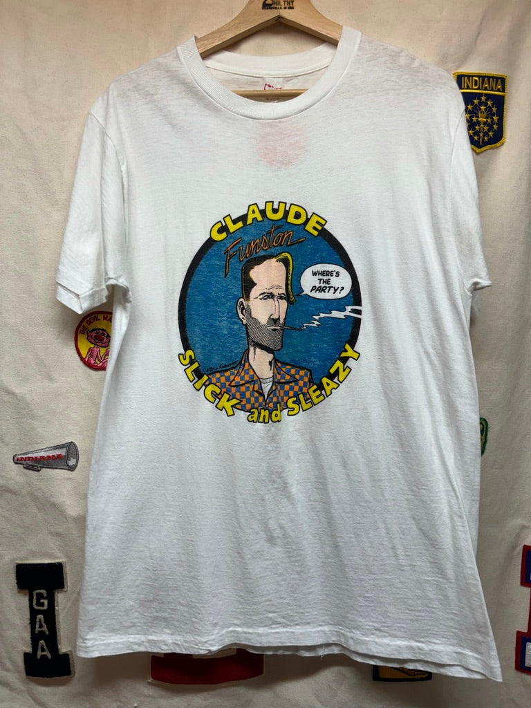Vintage Claude Funston Zippy the Pinhead Comic Slick and Sleazy "Wheres the party?" T-Shirt: Large