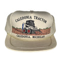 Vtg Caledonia Michigan Tractor Bobcat 80's Straw Snapback Trucker Hat