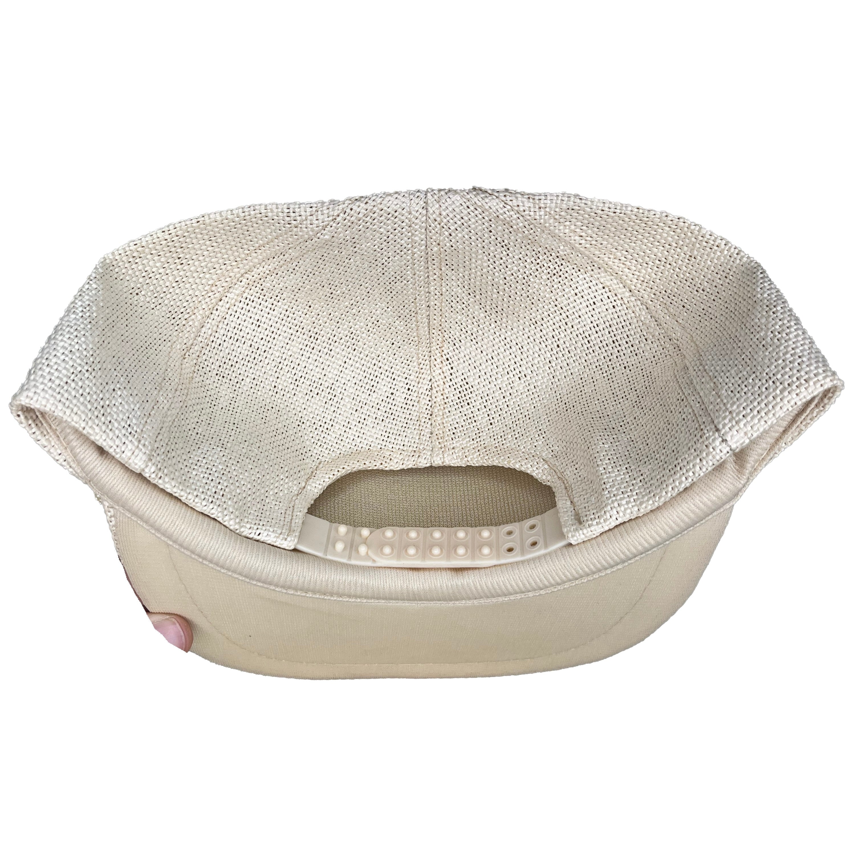 Vtg Caledonia Michigan Tractor Bobcat 80's Straw Snapback Trucker Hat