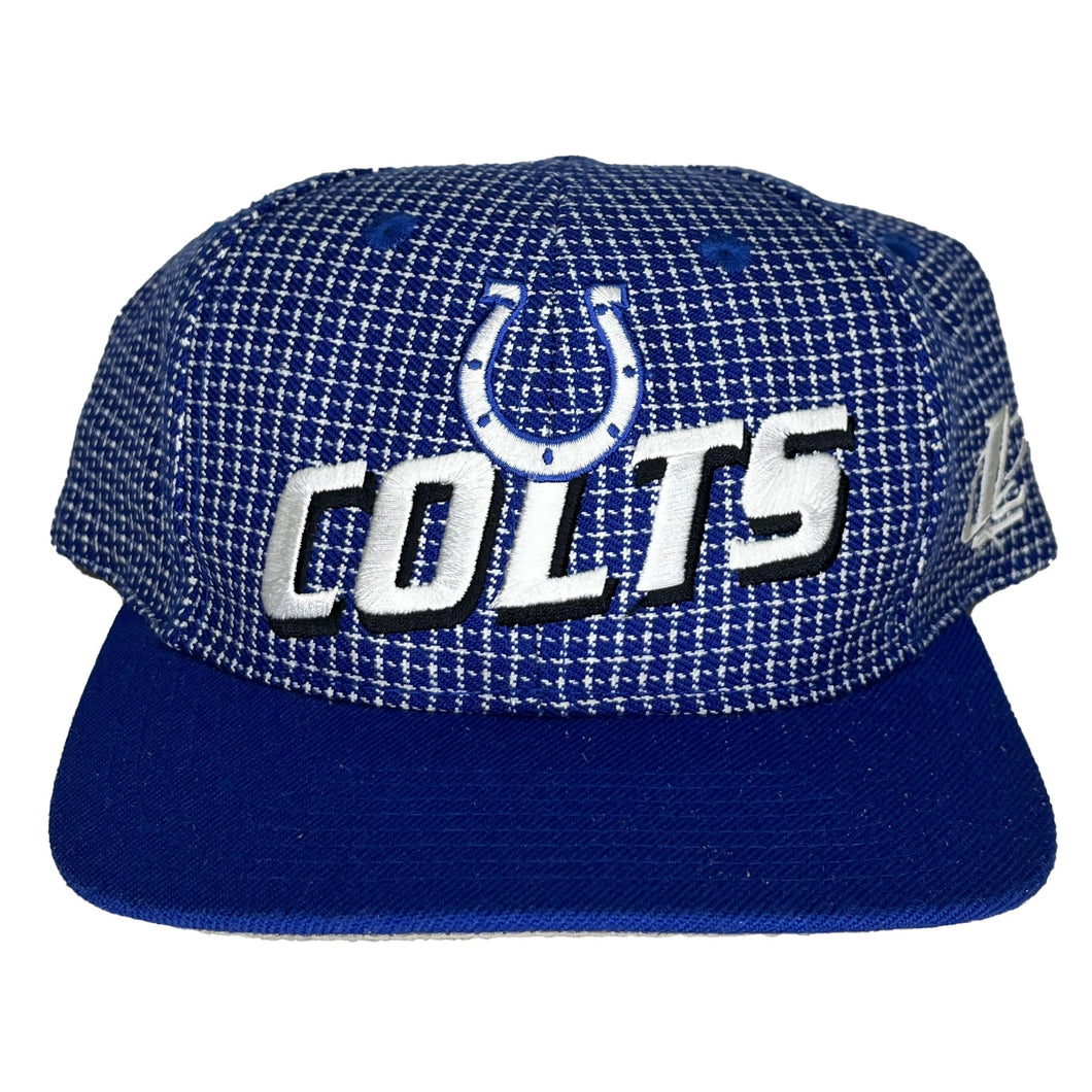 Vintage Indianapolis Colts Logo Athletic Grid NFL Pro Line 90's Blue Velcro Hat