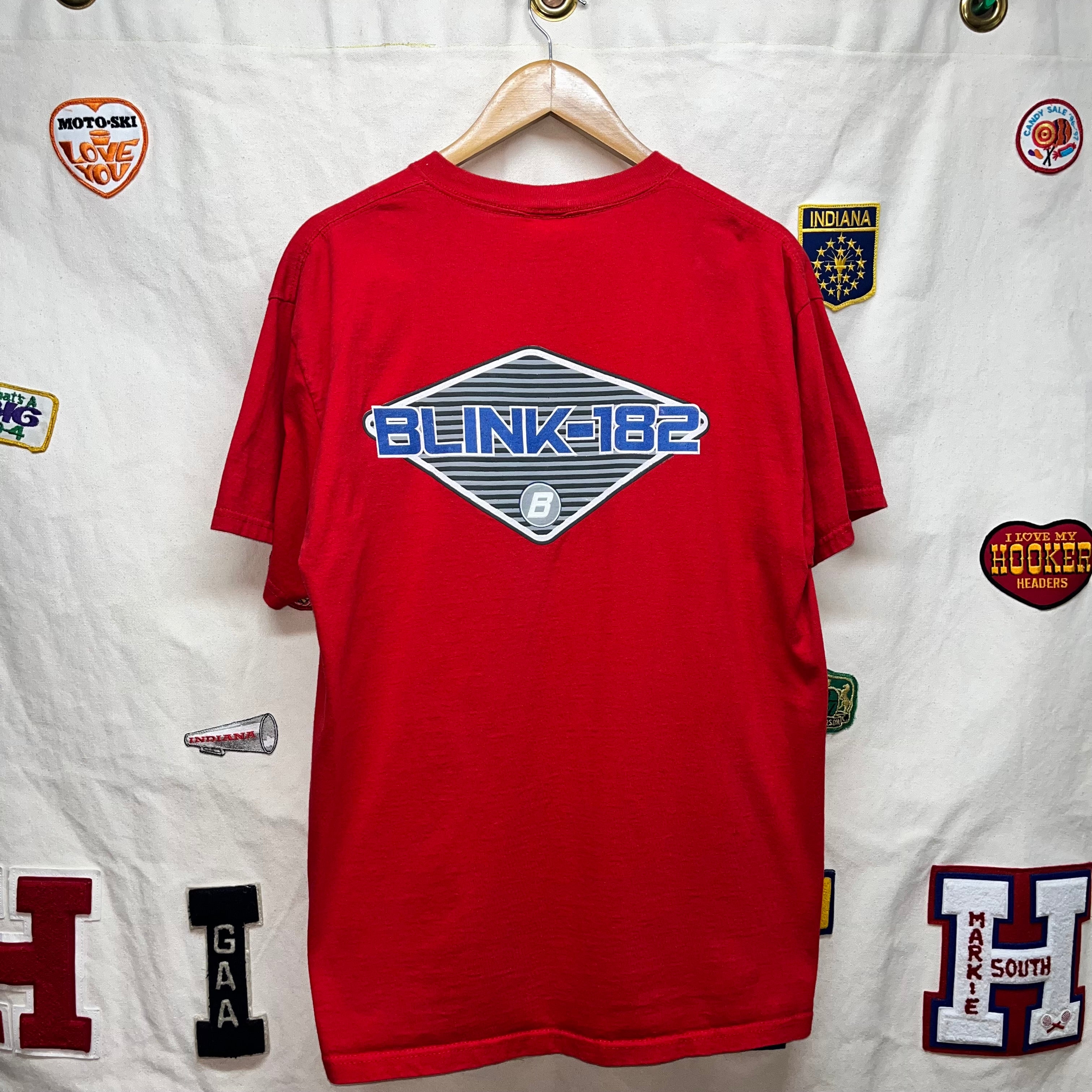 Vtg Blink 182 "B" Punk Rock Band Shirt Red Large