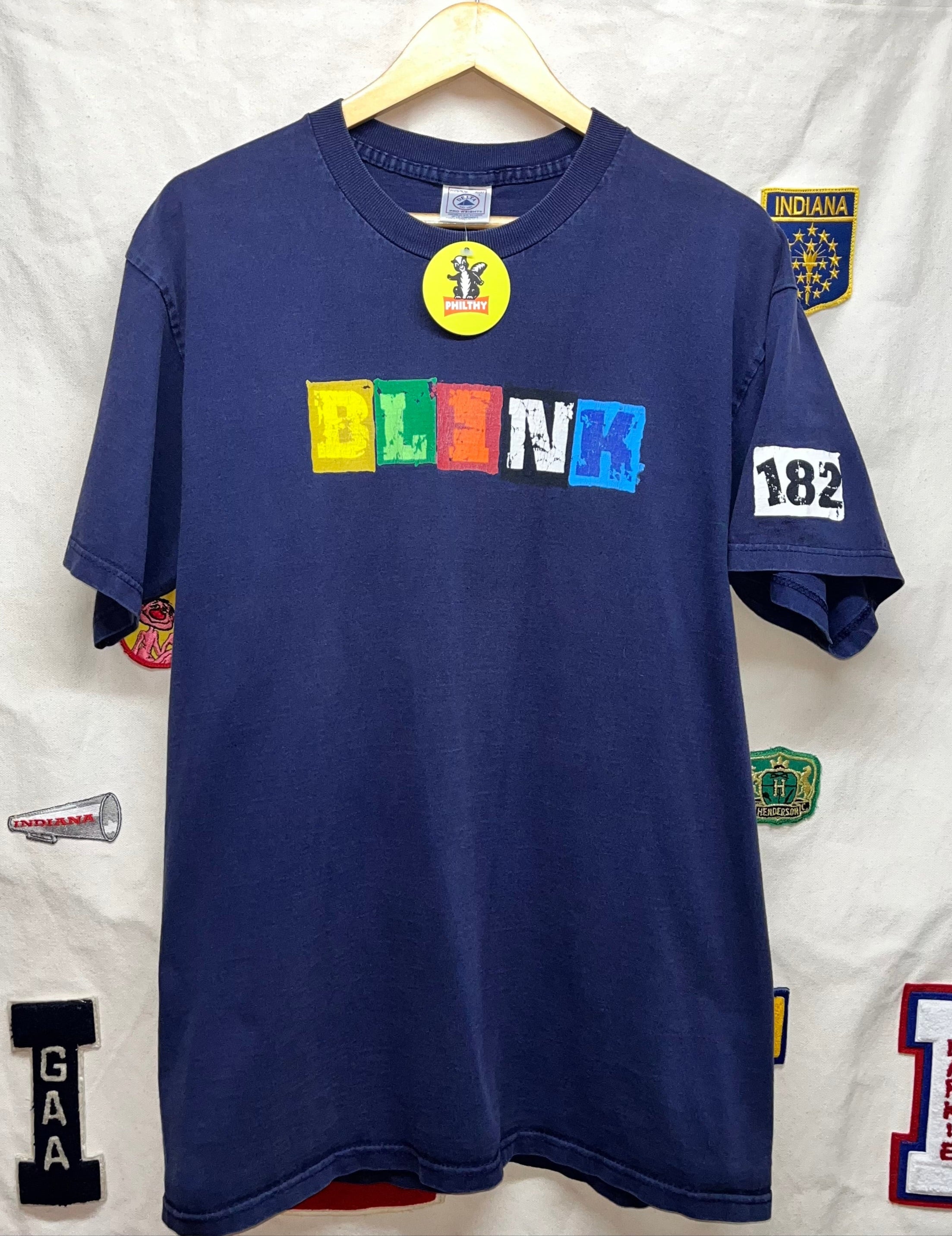 Vtg Blink 182 Punk Rock Navy Band Shirt Large