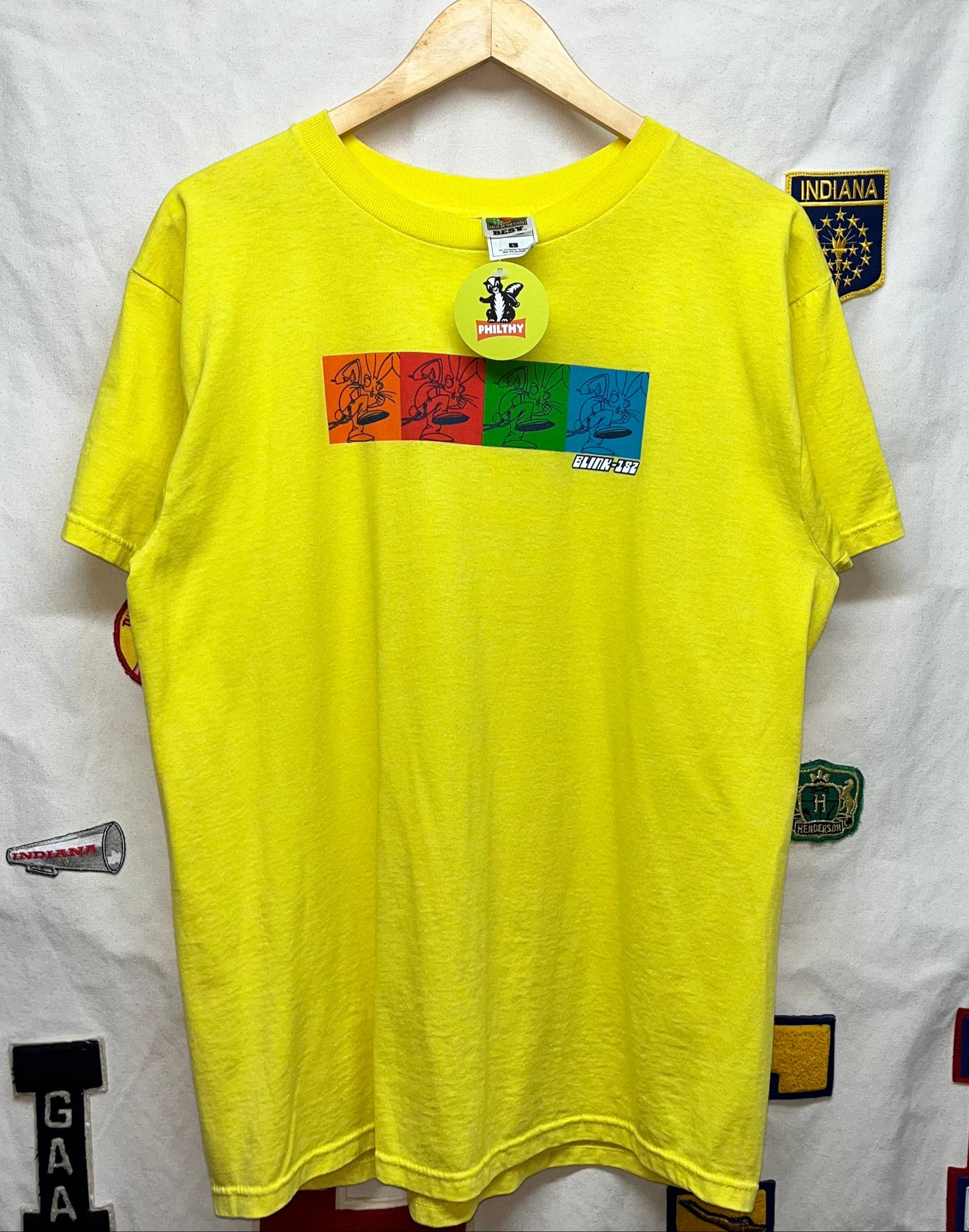 Vtg Blink 182 Punk Rock Band Yellow Shirt Large