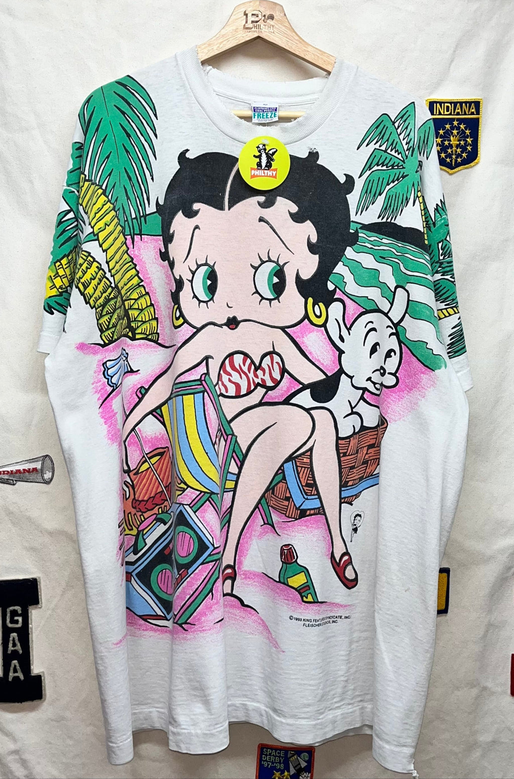 Vtg 1993 Betty Boop Beach Babe Freeze XXL All Over Print Shirt