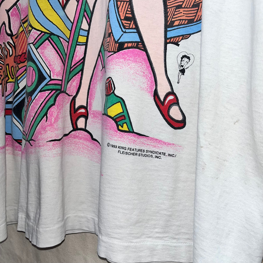 Vtg 1993 Betty Boop Beach Babe Freeze XXL All Over Print Shirt