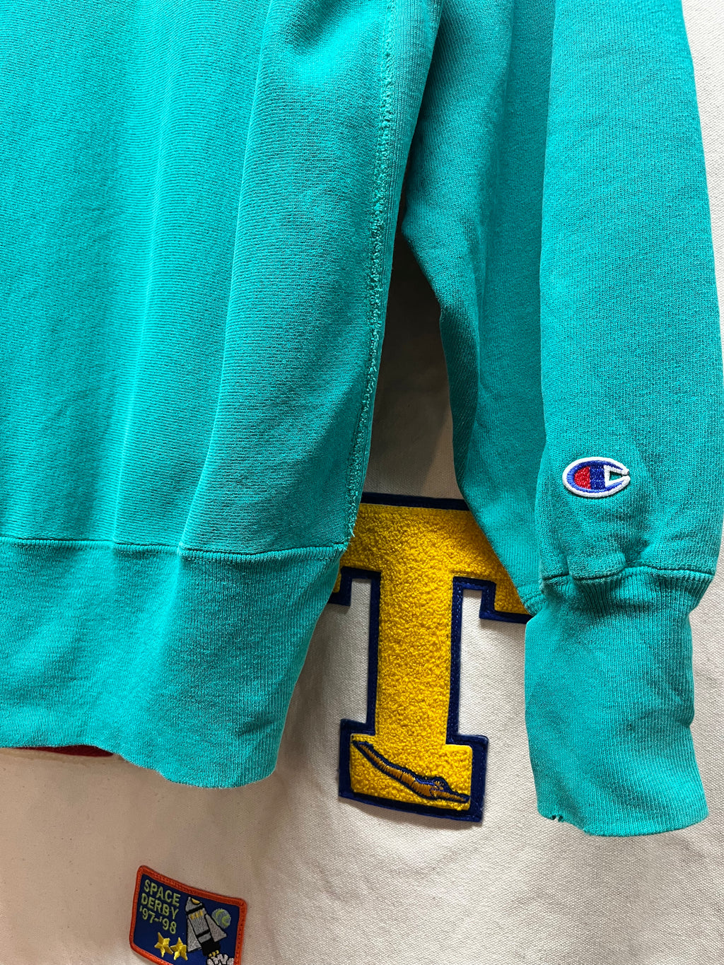 Vintage University of Notre Dame Fighting Irish 90’s Teal Champion Reverse Weave Crewneck Sweatshirt: Large