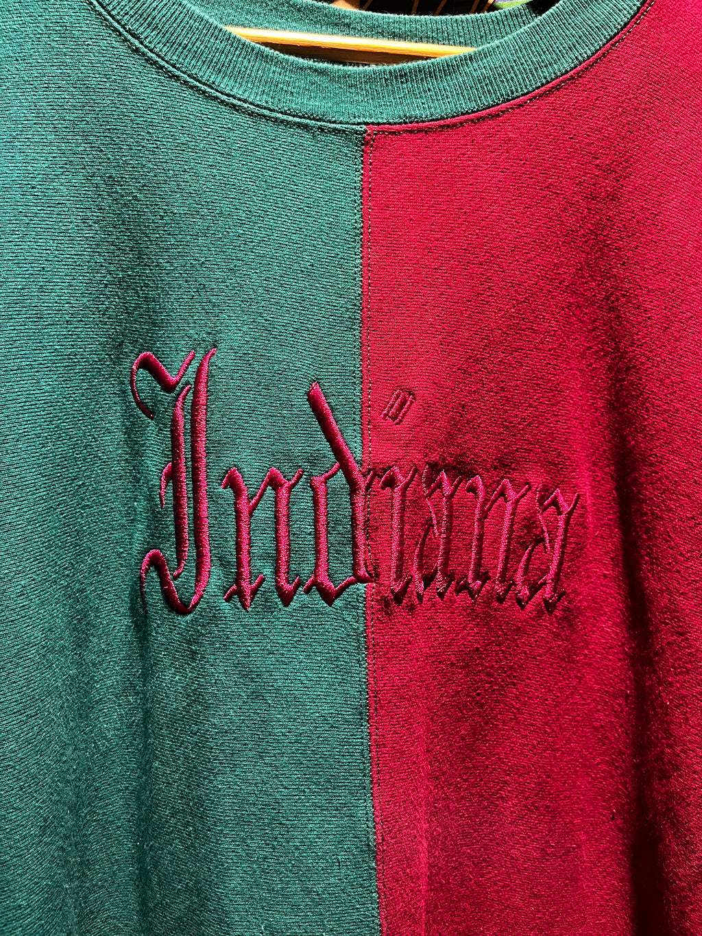Vintage Indiana Champion Reverse Weave 90’s Split Teal Purple: XL