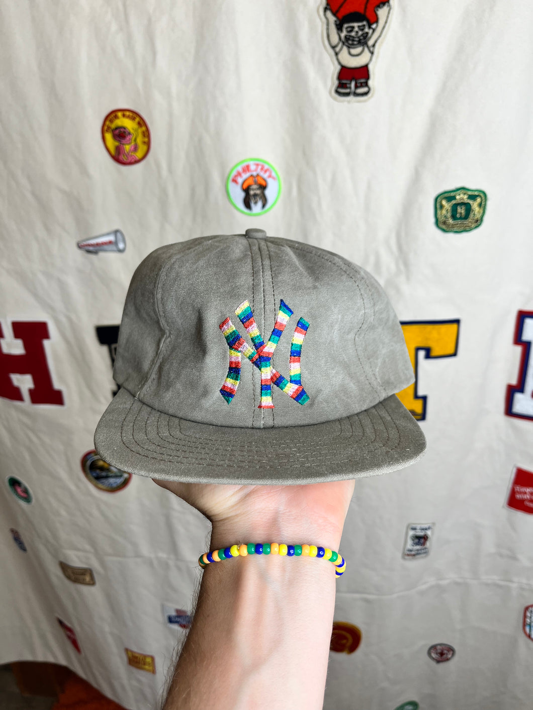 New York Yankees Variegated Rainbow Scrunchie Hat