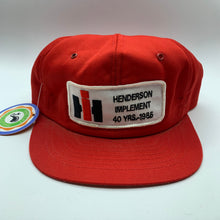 Load image into Gallery viewer, Vintage Henderson implement Patch Trucker Snapback Hat
