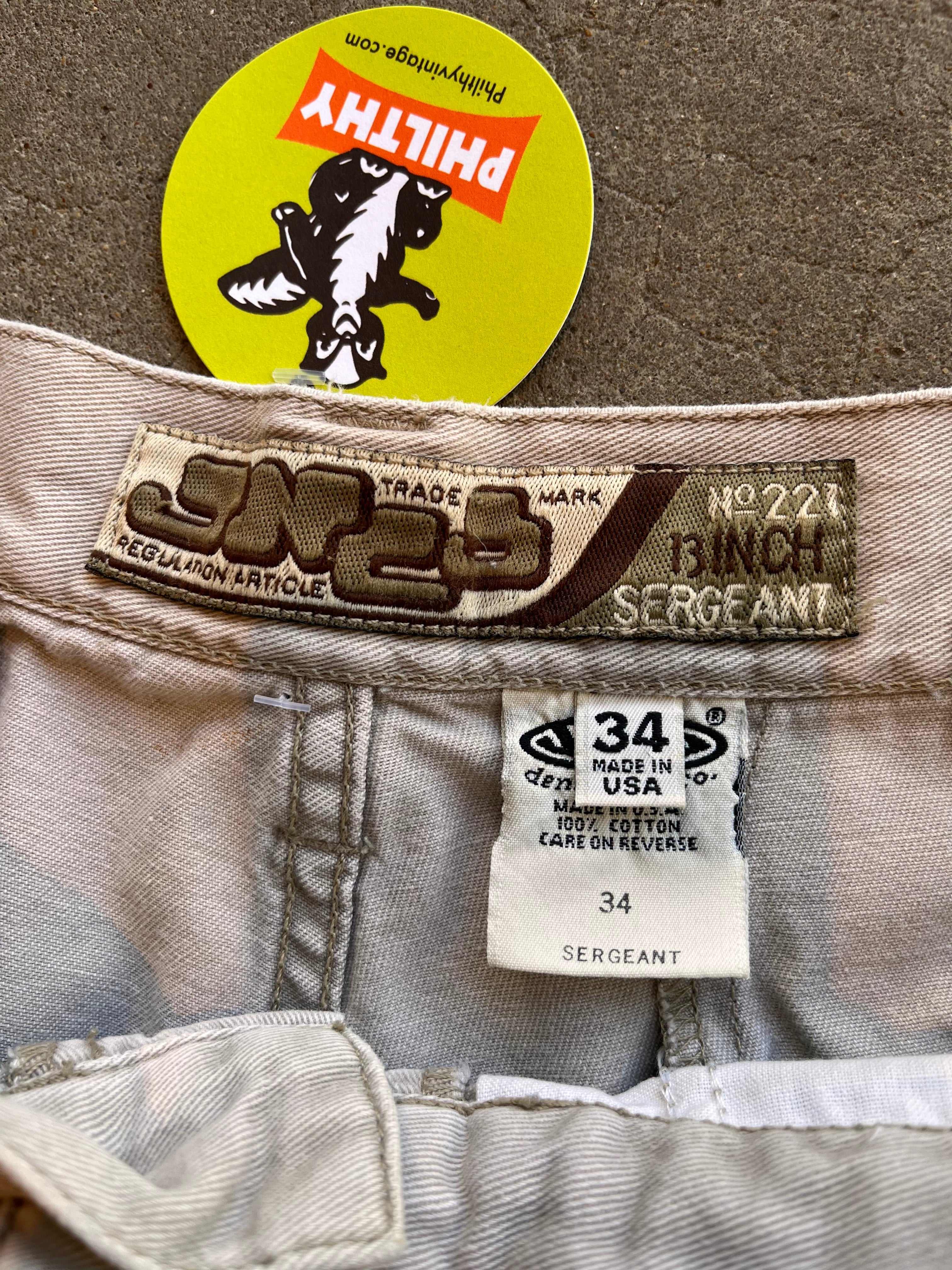 Vintage JNCO 13 Inch Sergeant Khaki USA Y2K No221 Military Shorts