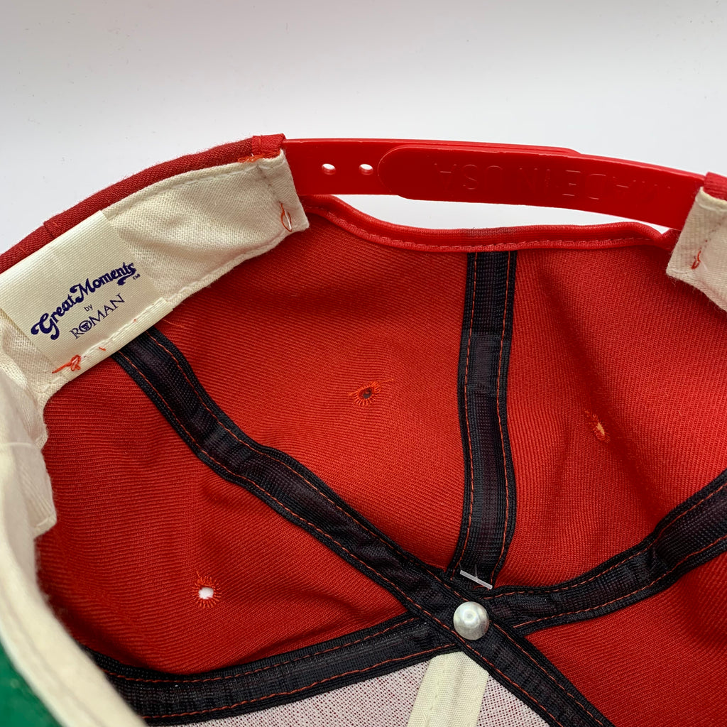 Vintage Carlton Fisk Boston Red Sox World Series MLB Baseball 1975 Red Snapback Hat