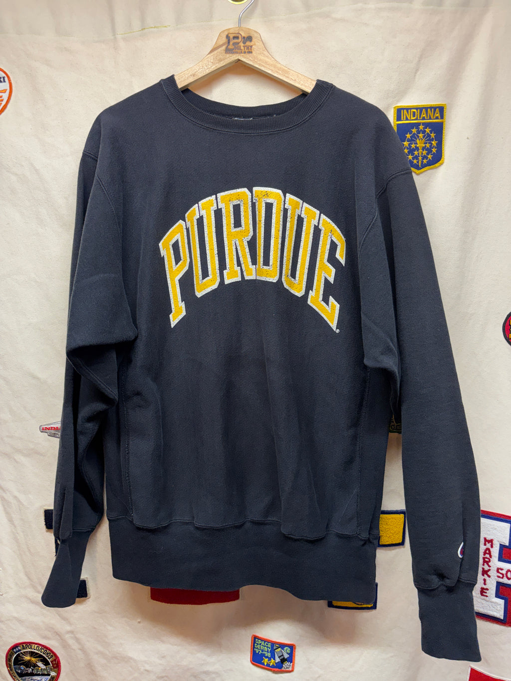 Vtg Purdue Champion Reverse Weave Crewneck Sweatshirt: XL