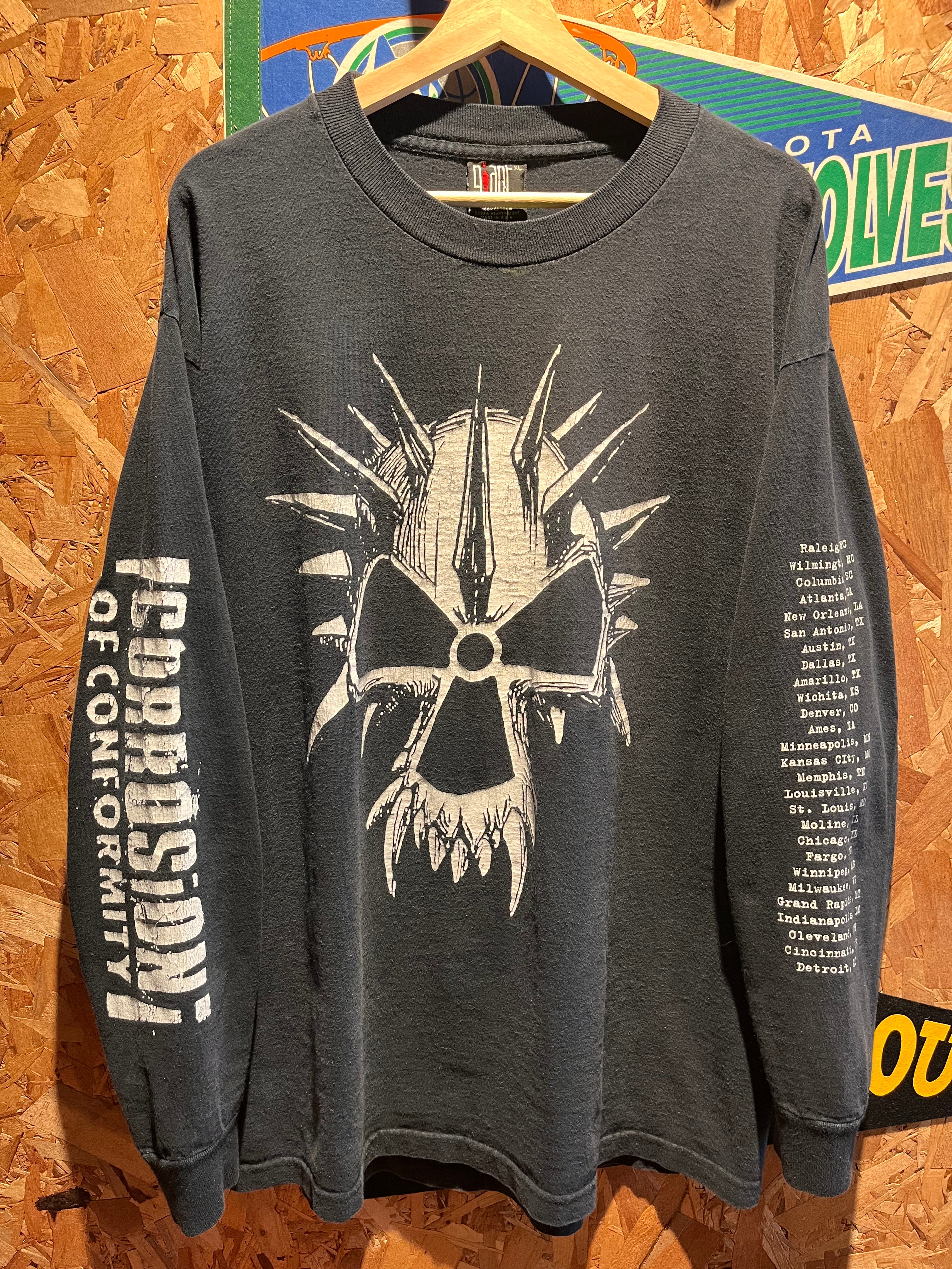 Vtg Corrosion of Conformity Heavy Metal Black Longsleeve Giant Band T-Shirt: XL