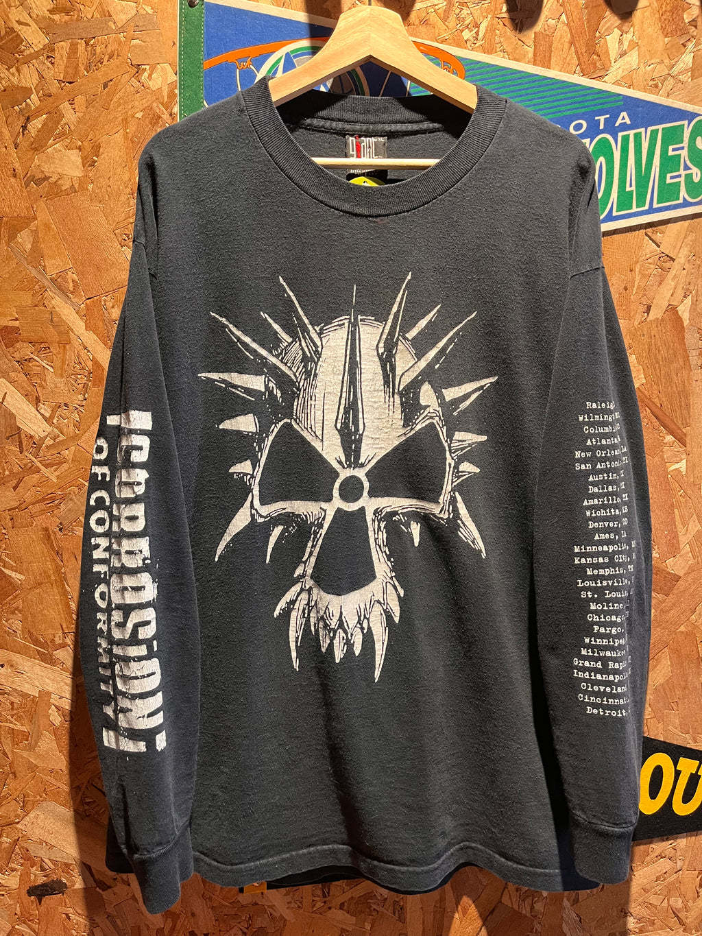 Vtg Corrosion of Conformity Heavy Metal Black Longsleeve Giant Band T-Shirt: XL