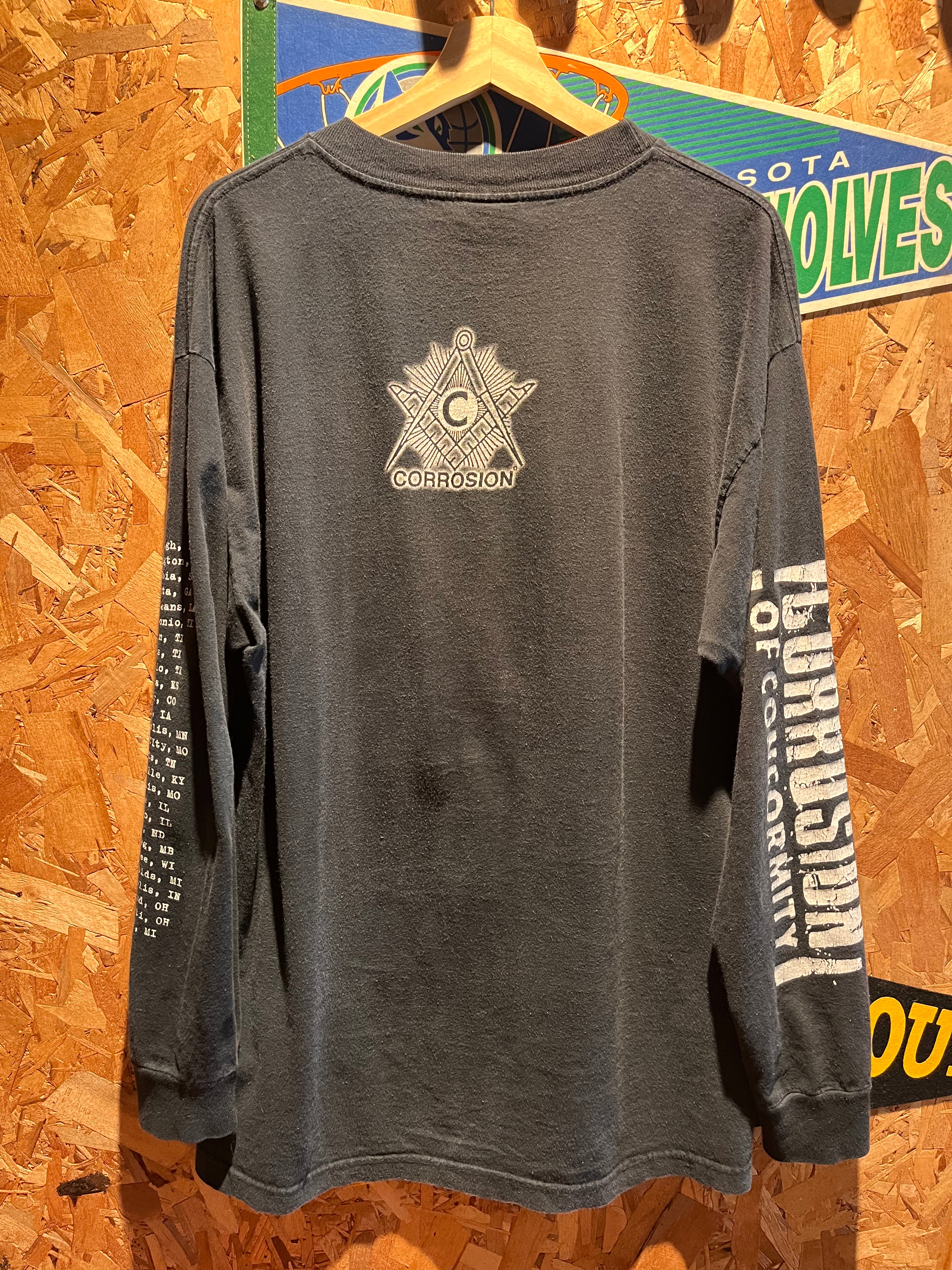 Vtg Corrosion of Conformity Heavy Metal Black Longsleeve Giant Band T-Shirt: XL