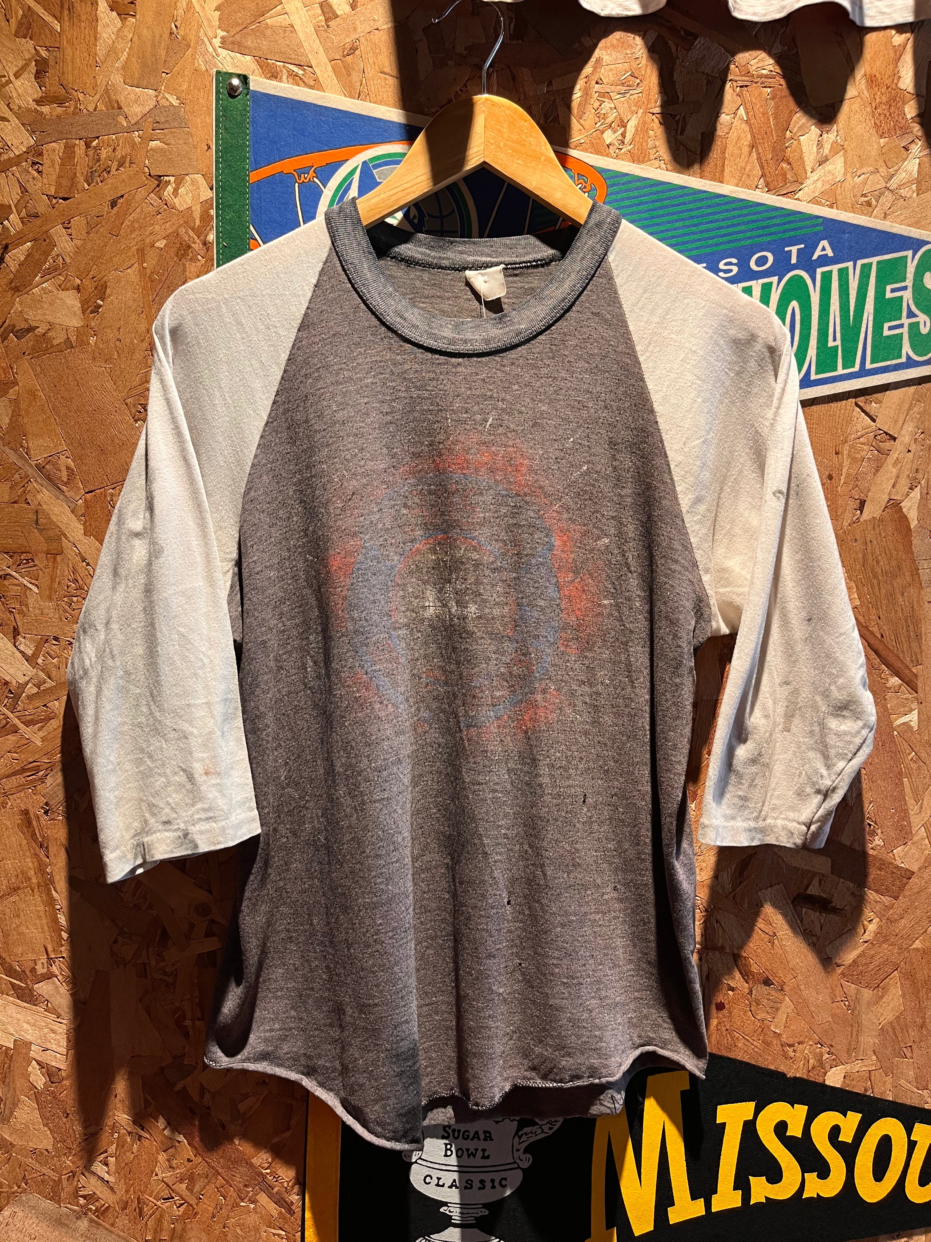 Vintage Kansas Drastic Measures Band Raglan Distressed Faded 80's T-Shirt