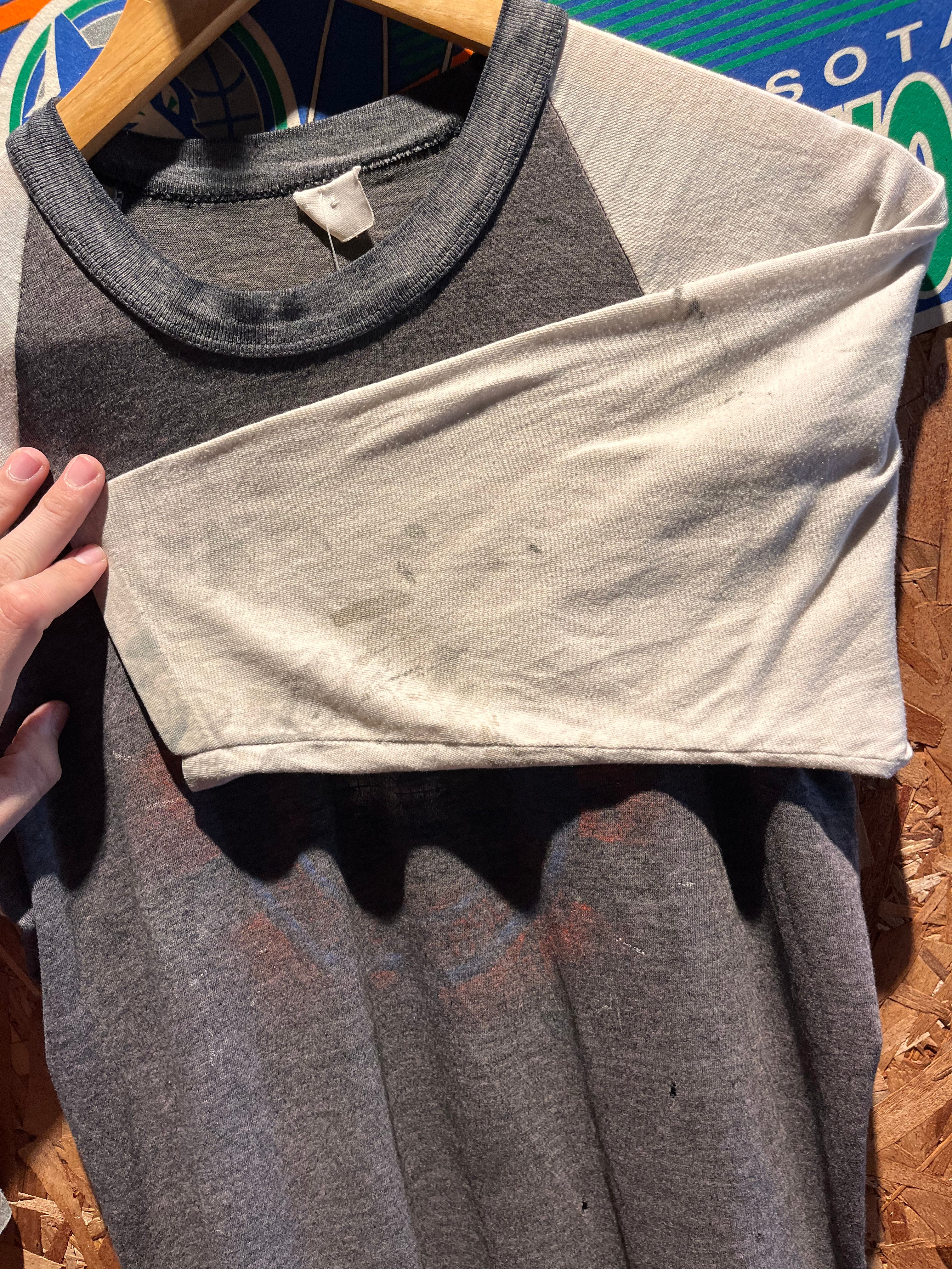 Vintage Kansas Drastic Measures Band Raglan Distressed Faded 80's T-Shirt