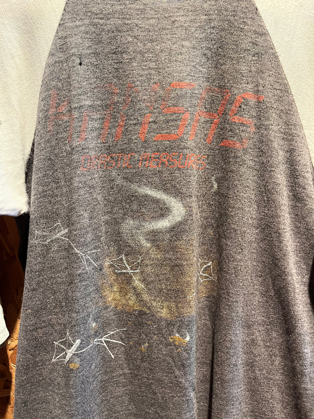 Vintage Kansas Drastic Measures Band Raglan Distressed Faded 80's T-Shirt