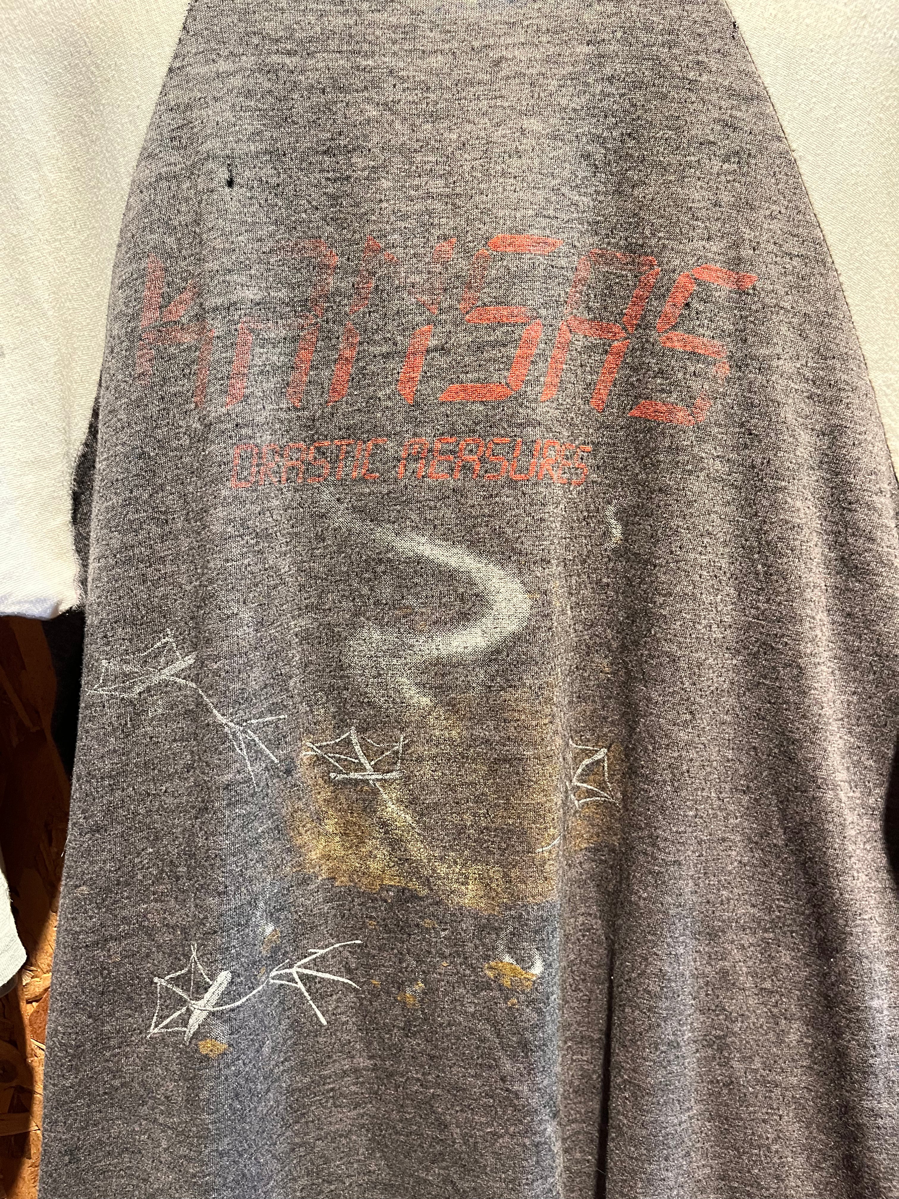 Vintage Kansas Drastic Measures Band Raglan Distressed Faded 80's T-Shirt