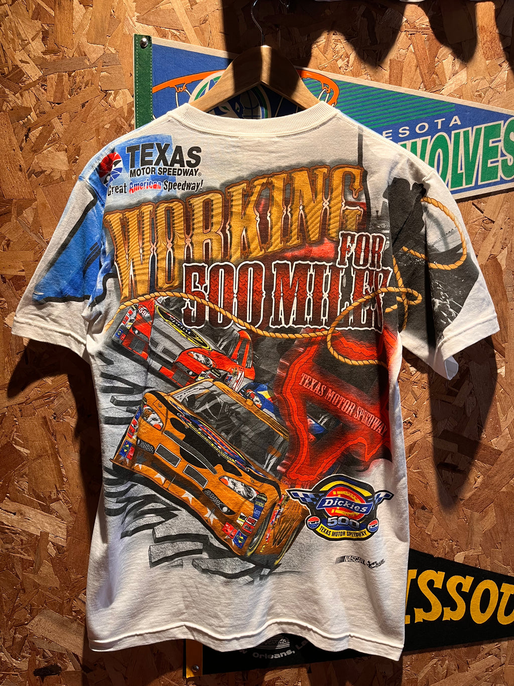 Vintage Dickies Sunday Drive Texas Motor Speedway NASCAR All Over Print T-Shirt: Medium