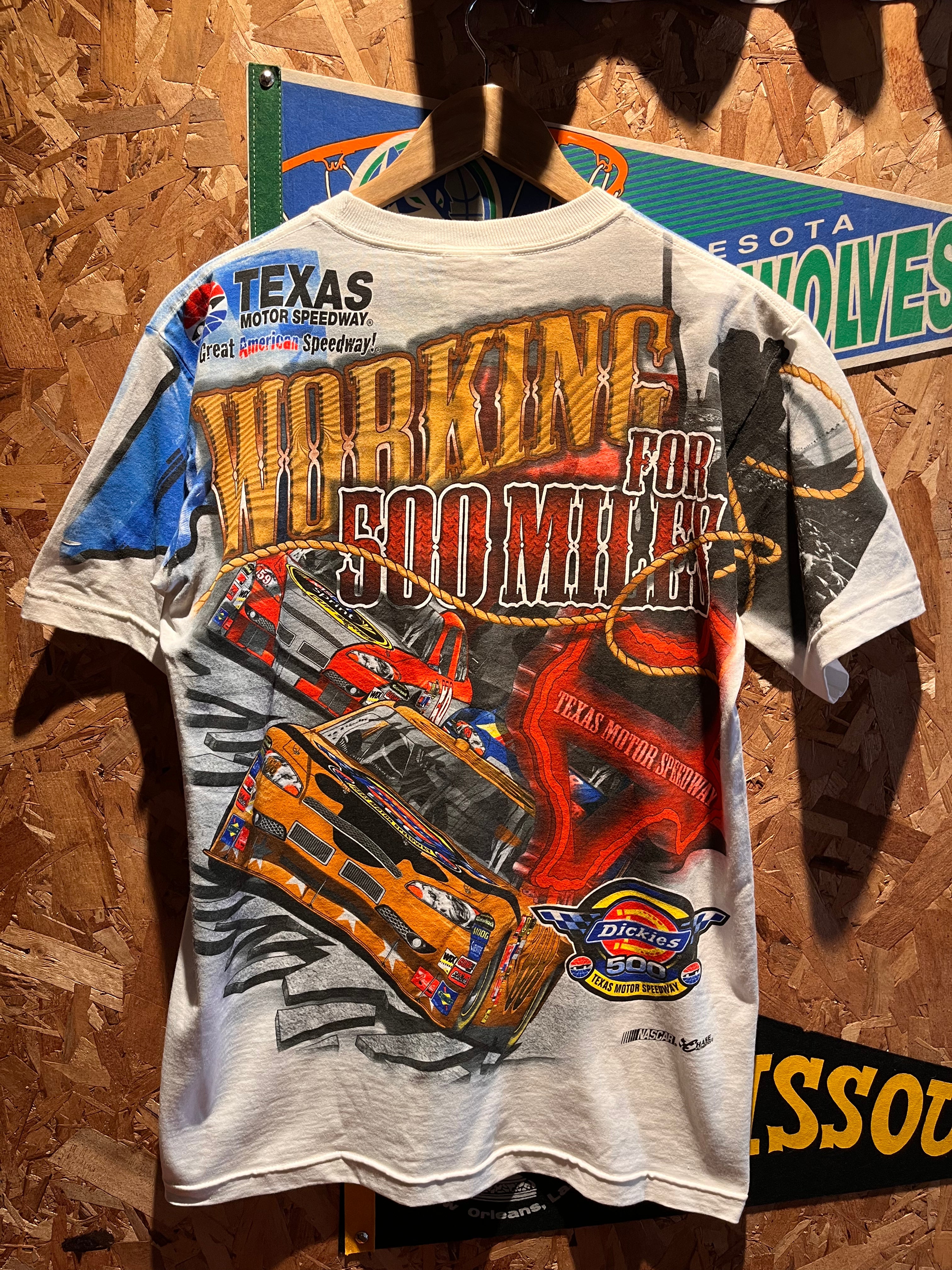 Vintage Dickies Sunday Drive Texas Motor Speedway NASCAR All Over Print T-Shirt: Medium