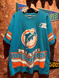 Vintage Miami Dolphins All Over Print Salem T-Shirt: XL