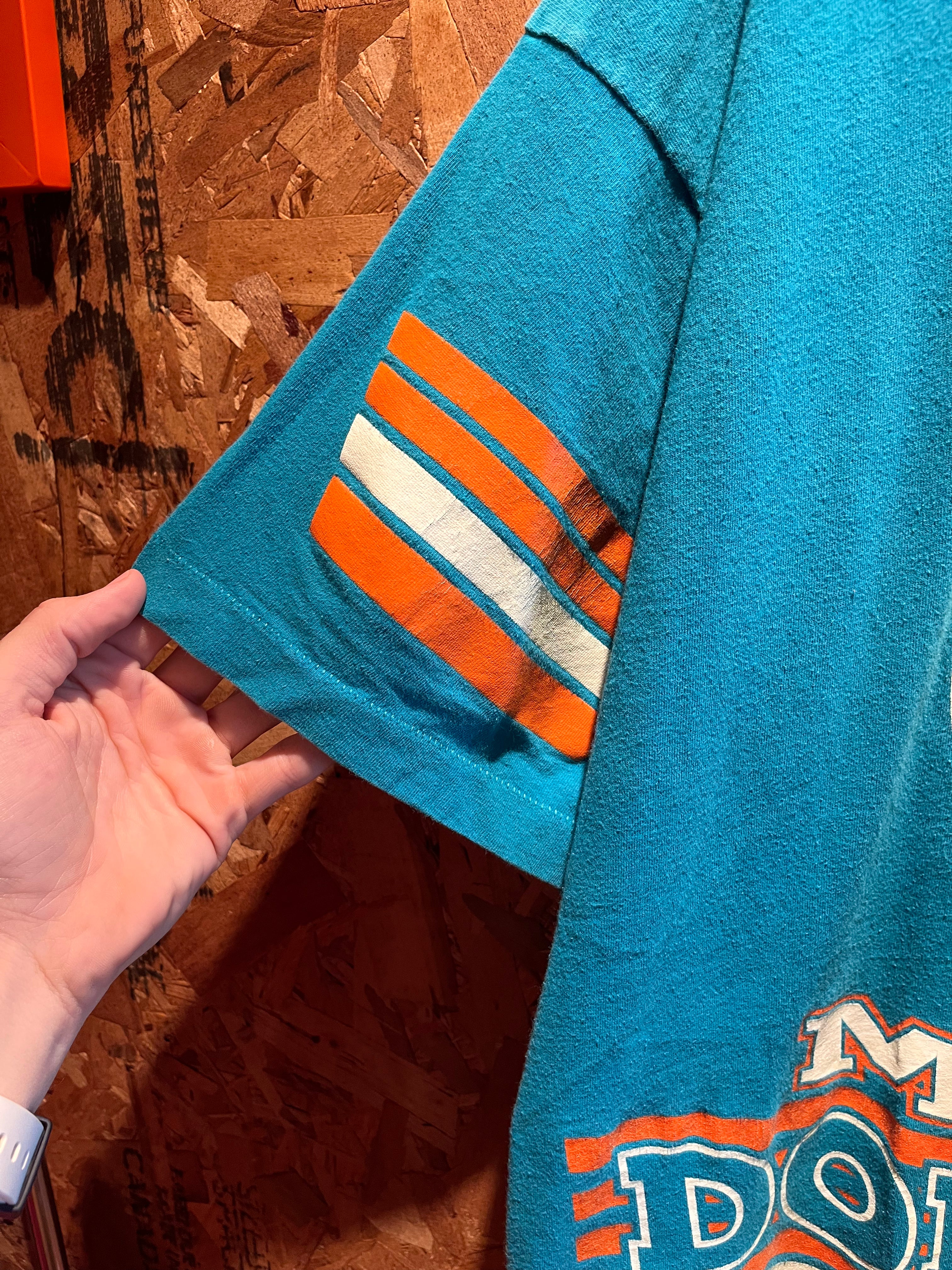 Vintage Miami Dolphins All Over Print Salem T-Shirt: XL