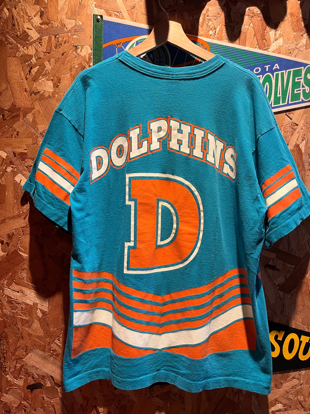 Vintage Miami Dolphins All Over Print Salem T-Shirt: XL