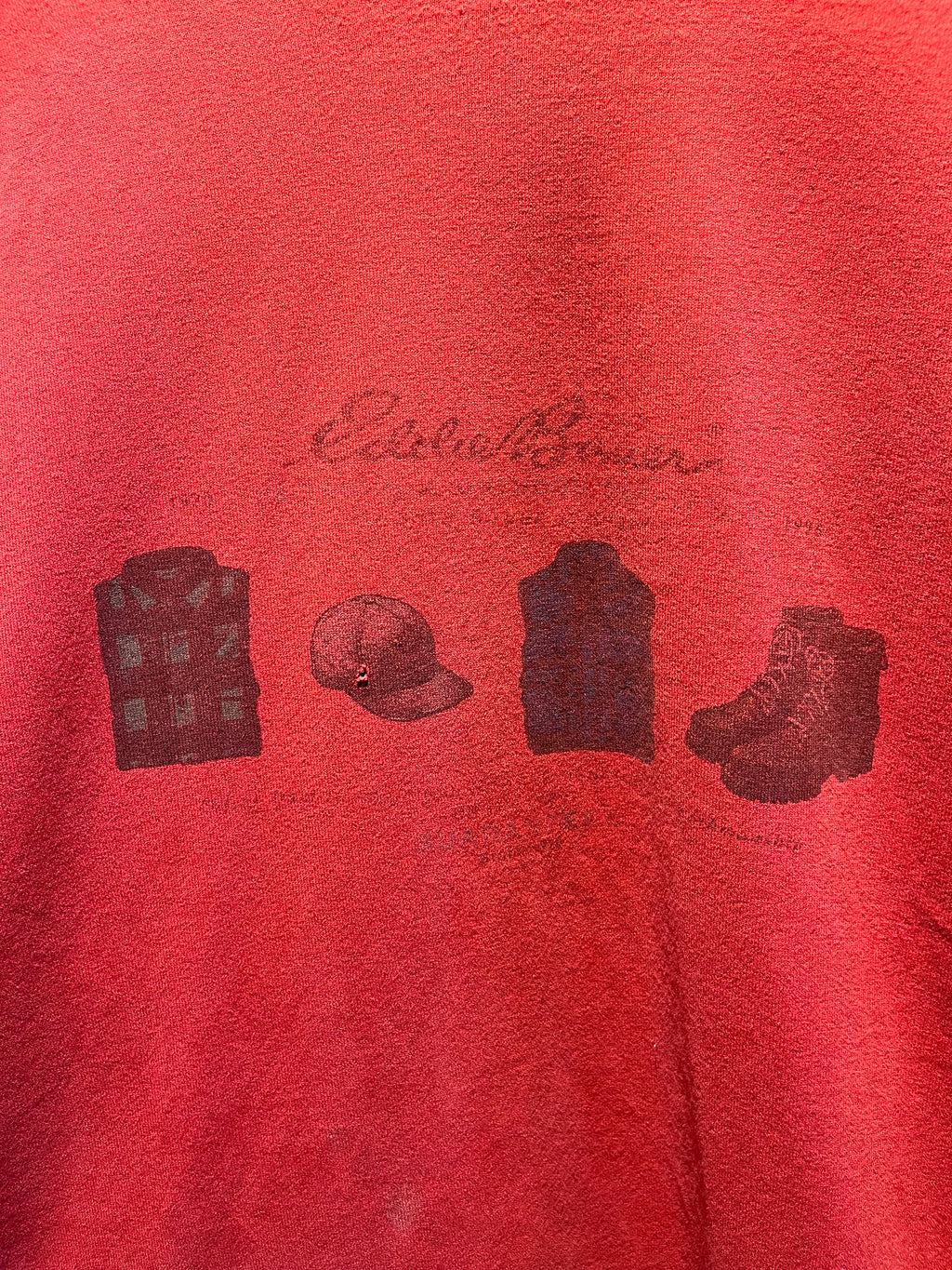 Vintage Eddie Bauer Ebtek Red Longsleeve Graphic T-Shirt: Large