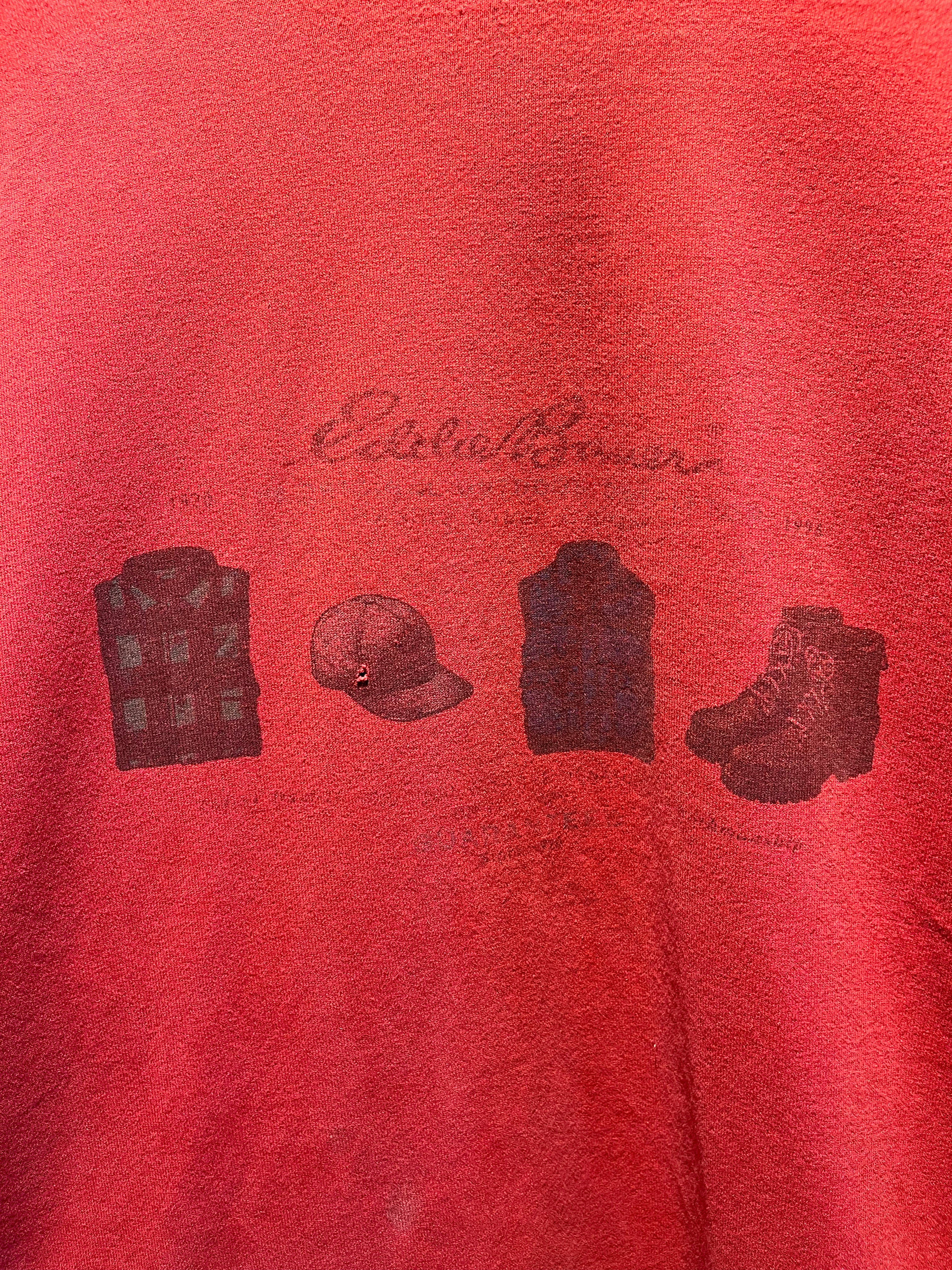 Vintage Eddie Bauer Ebtek Red Longsleeve Graphic T-Shirt: Large