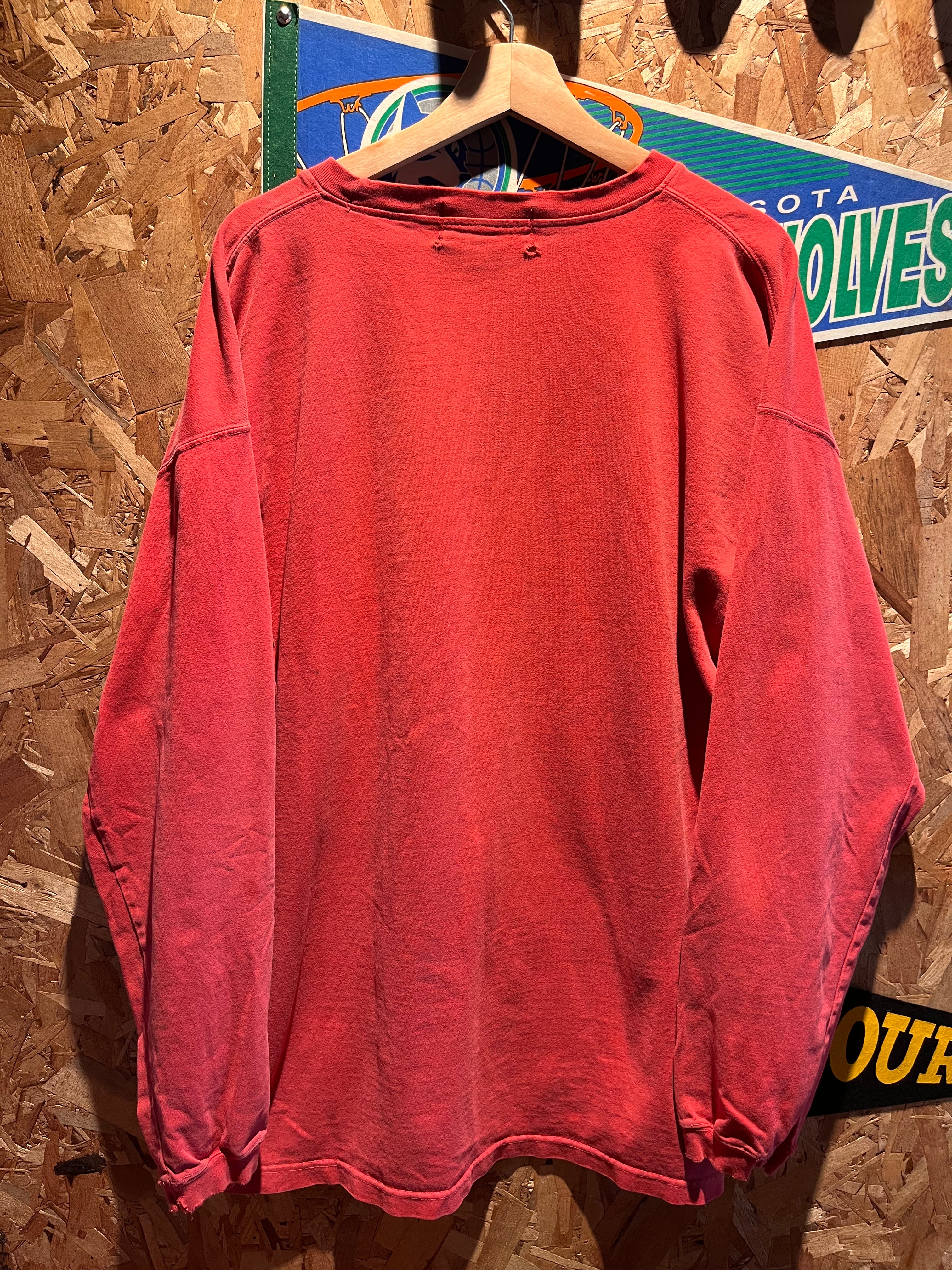 Vintage Eddie Bauer Ebtek Red Longsleeve Graphic T-Shirt: Large