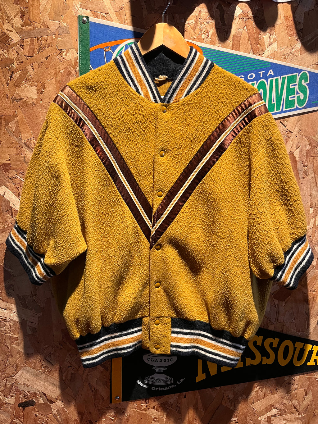 Vintage Rex Mundi Highschool Evansville, IN 60's Basketball Warmup Jacket Beards