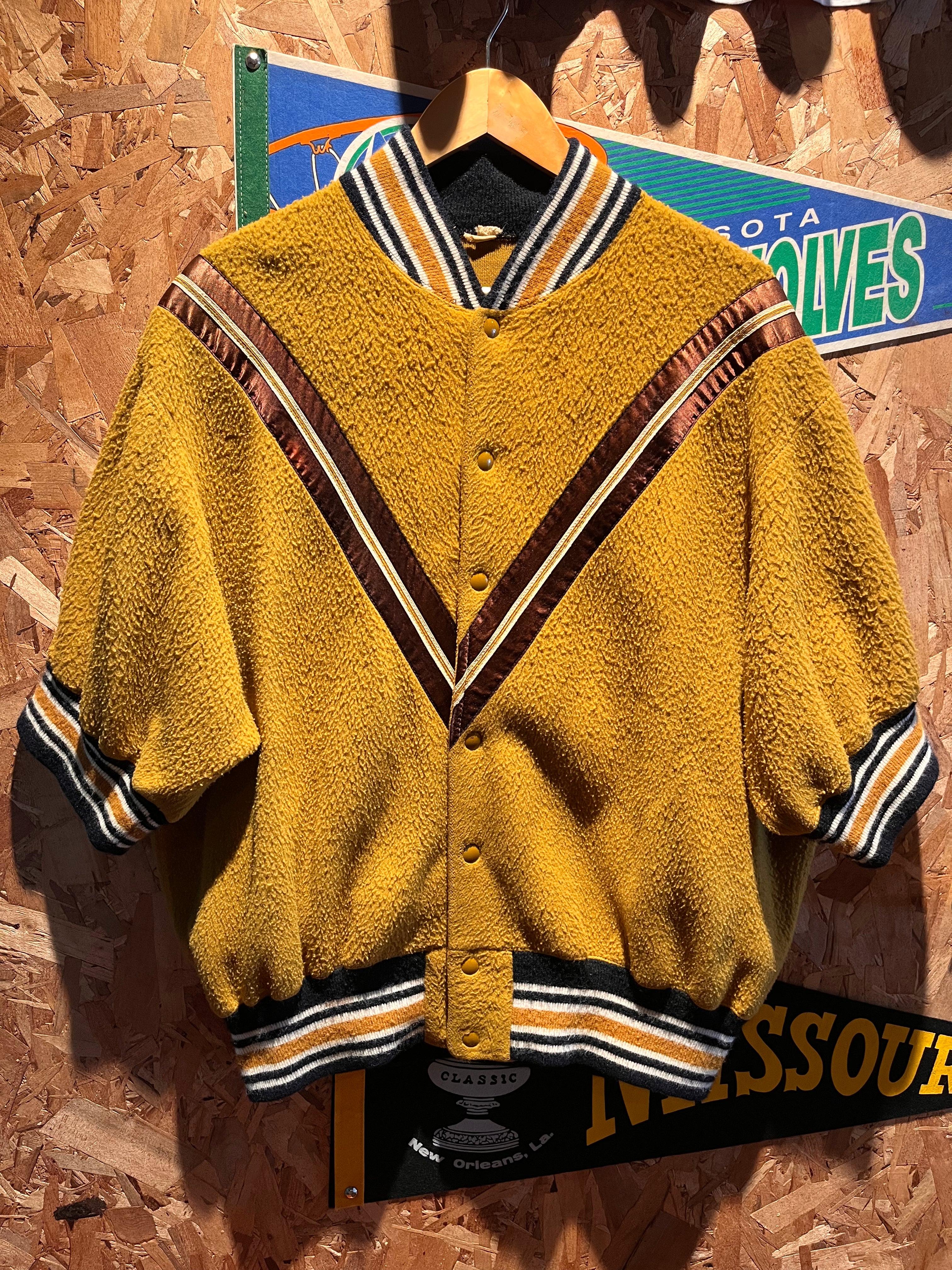 Vintage Rex Mundi Highschool Evansville, IN 60's Basketball Warmup Jacket Beards