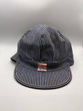 Vtg BIG MAC Penneys 60's Union Made Hickory Stripe 6 Panel Balloon Top Engineer Hat: 7 1/4