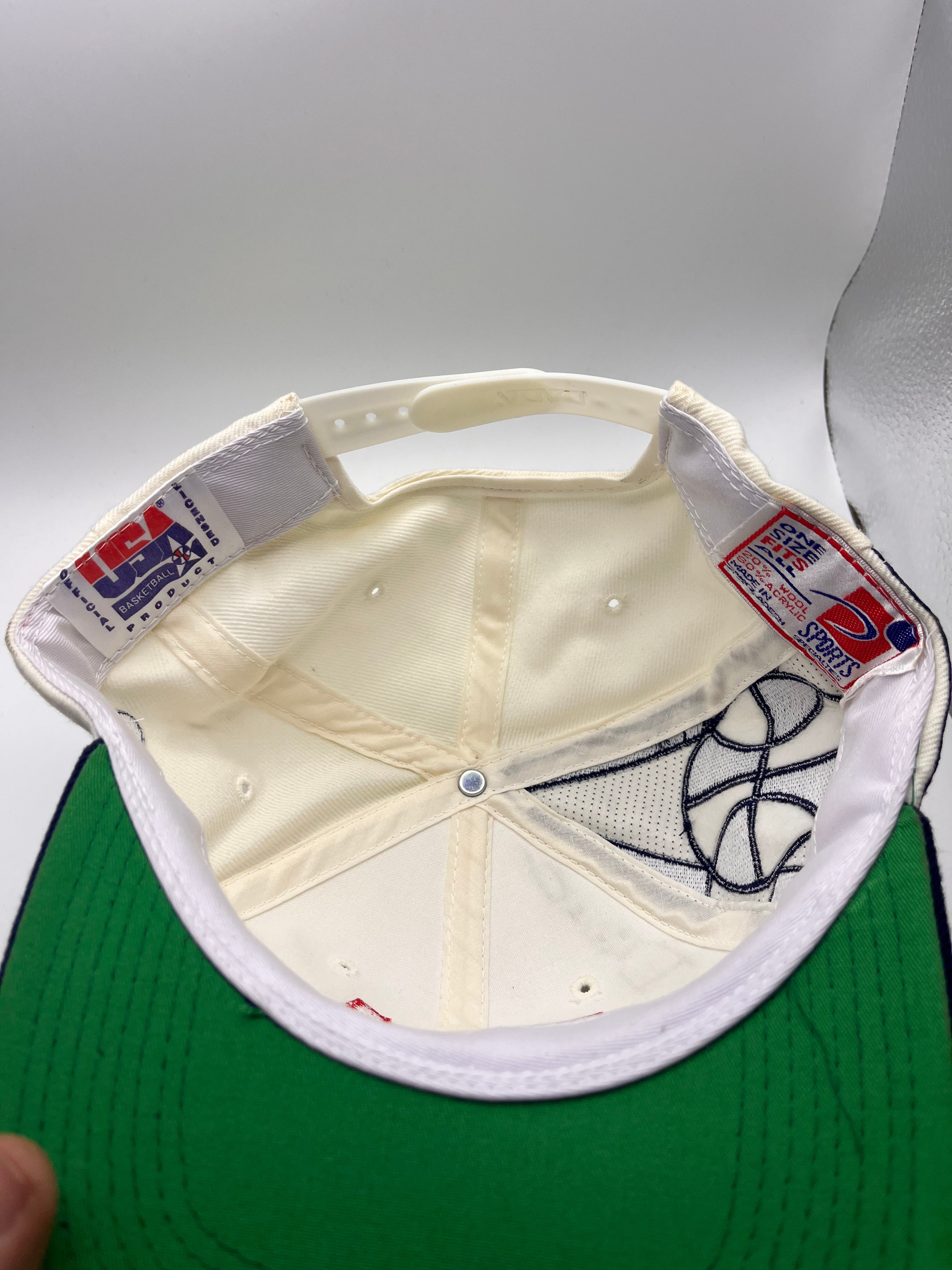 Vintage USA Basketball Olympics Sports Specialties Snapback Hat Signed by Vlade Divac