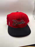 Vintage Chicago Bulls Script NBA Sports Specialties Red Wool Fitted 90's Hat: 7 1/2