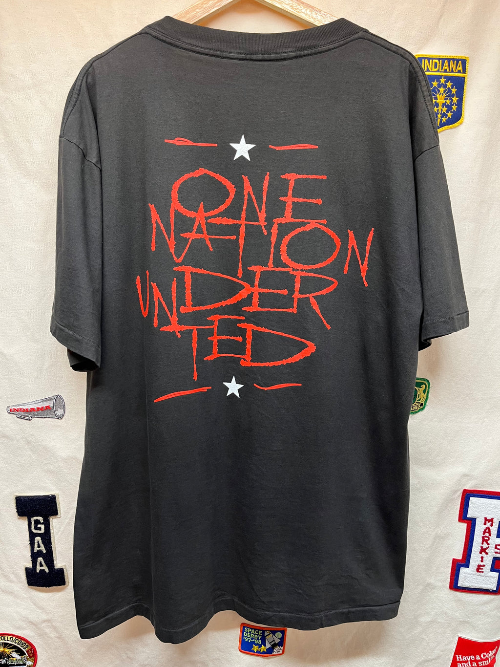 Vintage One Nation Under Ted Nugent Autographed All Over Print Winterland T-Shirt: XL