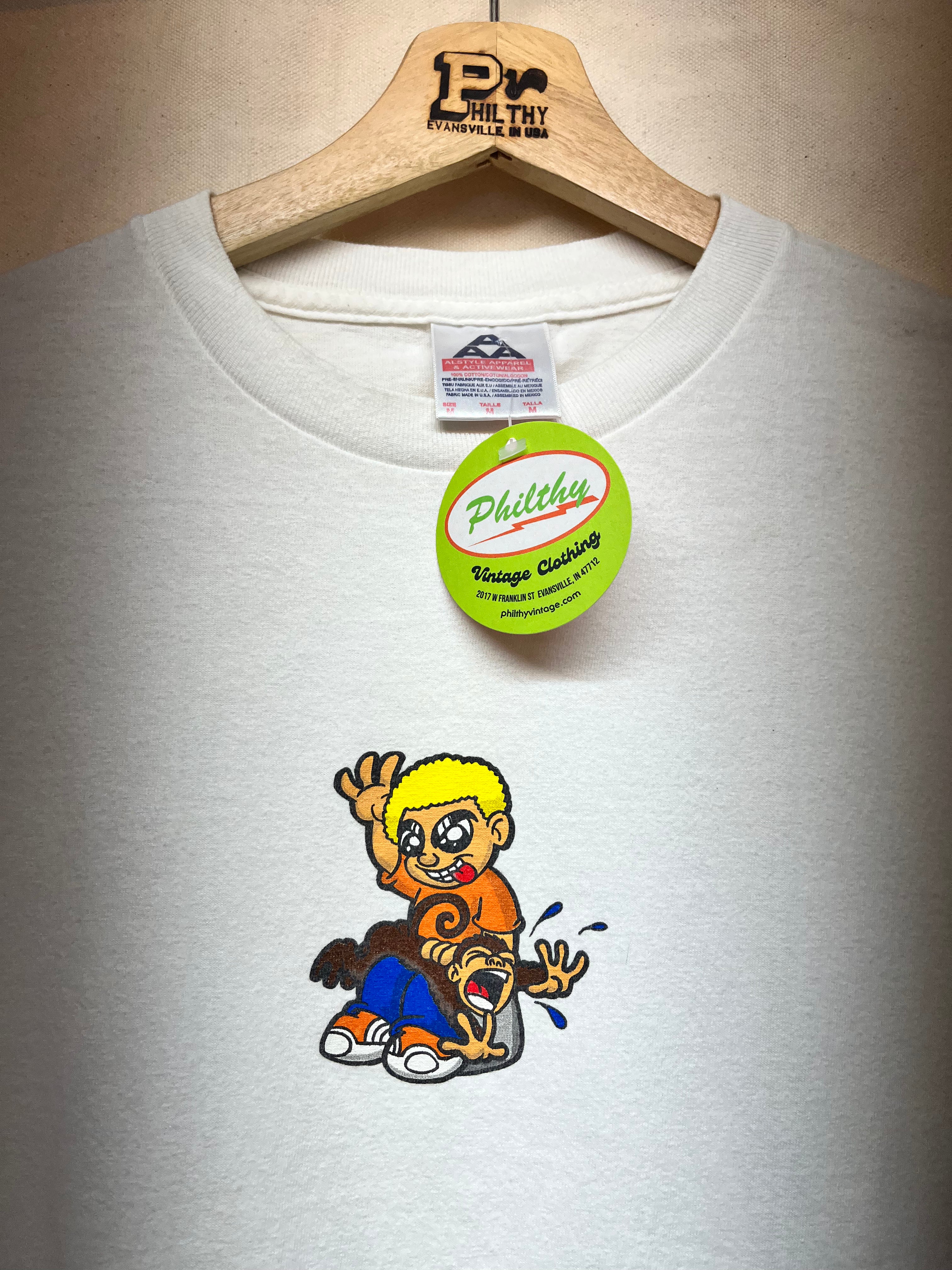 Vintage Blind Spanking the Monkey "You'll Go Blind" Skate White T-Shirt: Medium