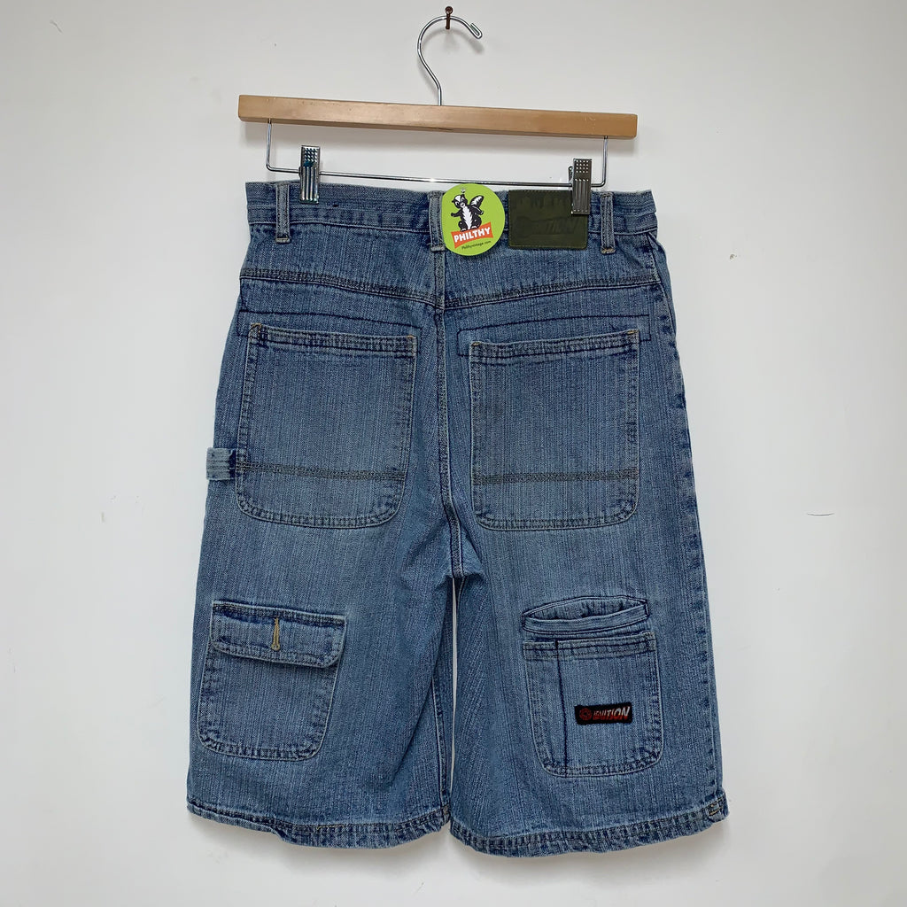 Vintage Ignition Denim Cargo Jean Shorts: 30